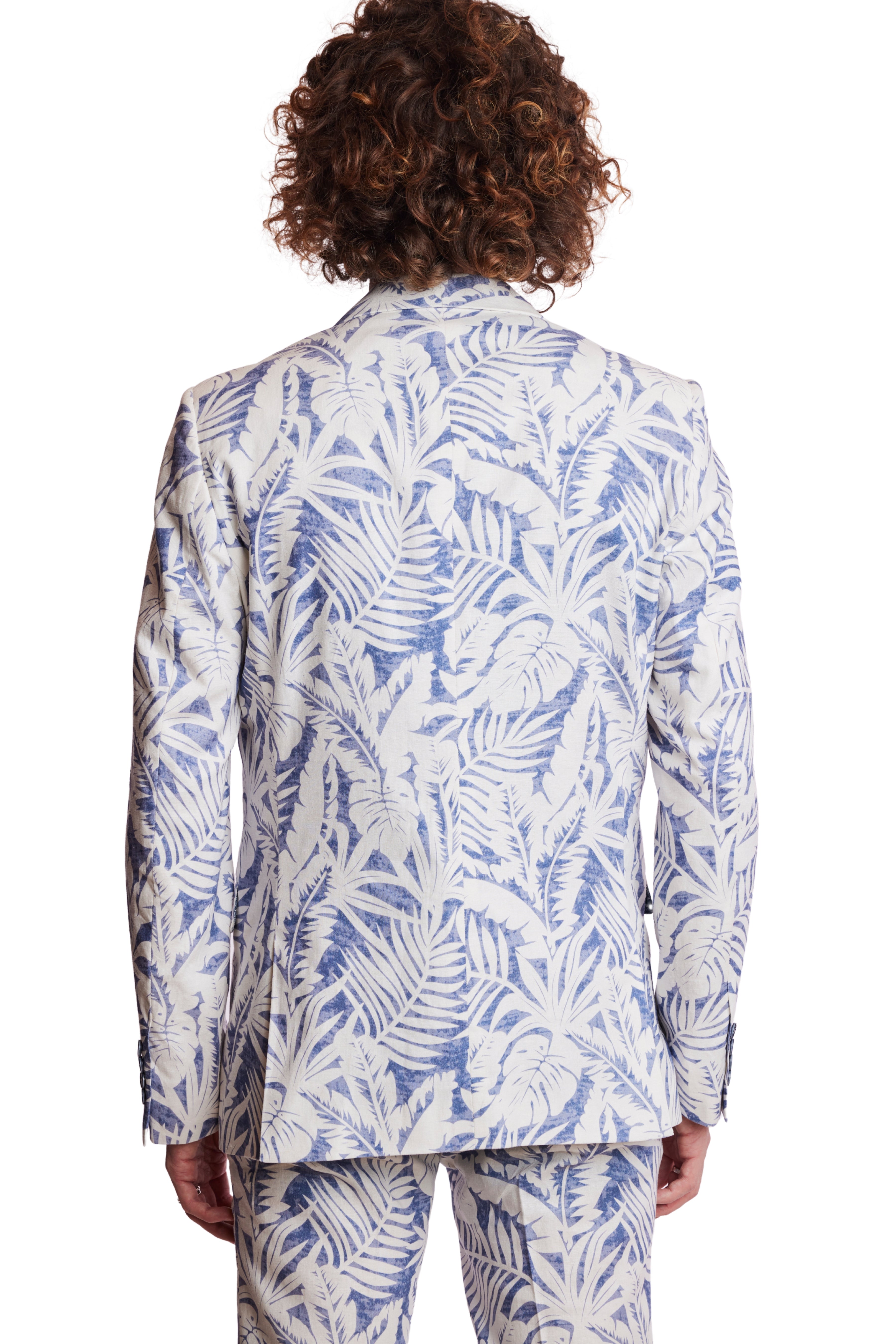 Stanford Shawl Jacket  - slim - Faded Blue Leaf