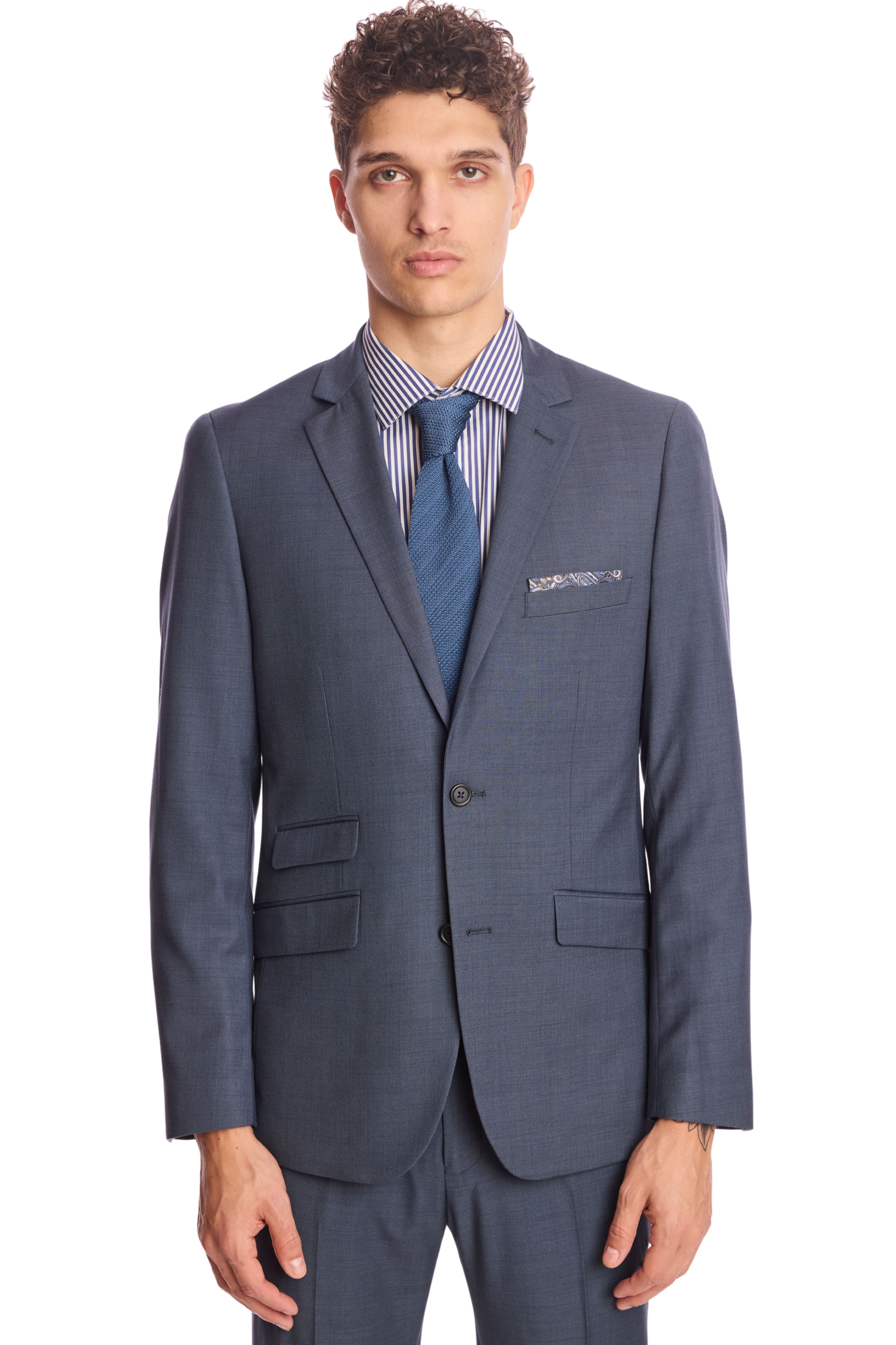 Dover Notch Jacket - slim - Dark Grey Blue