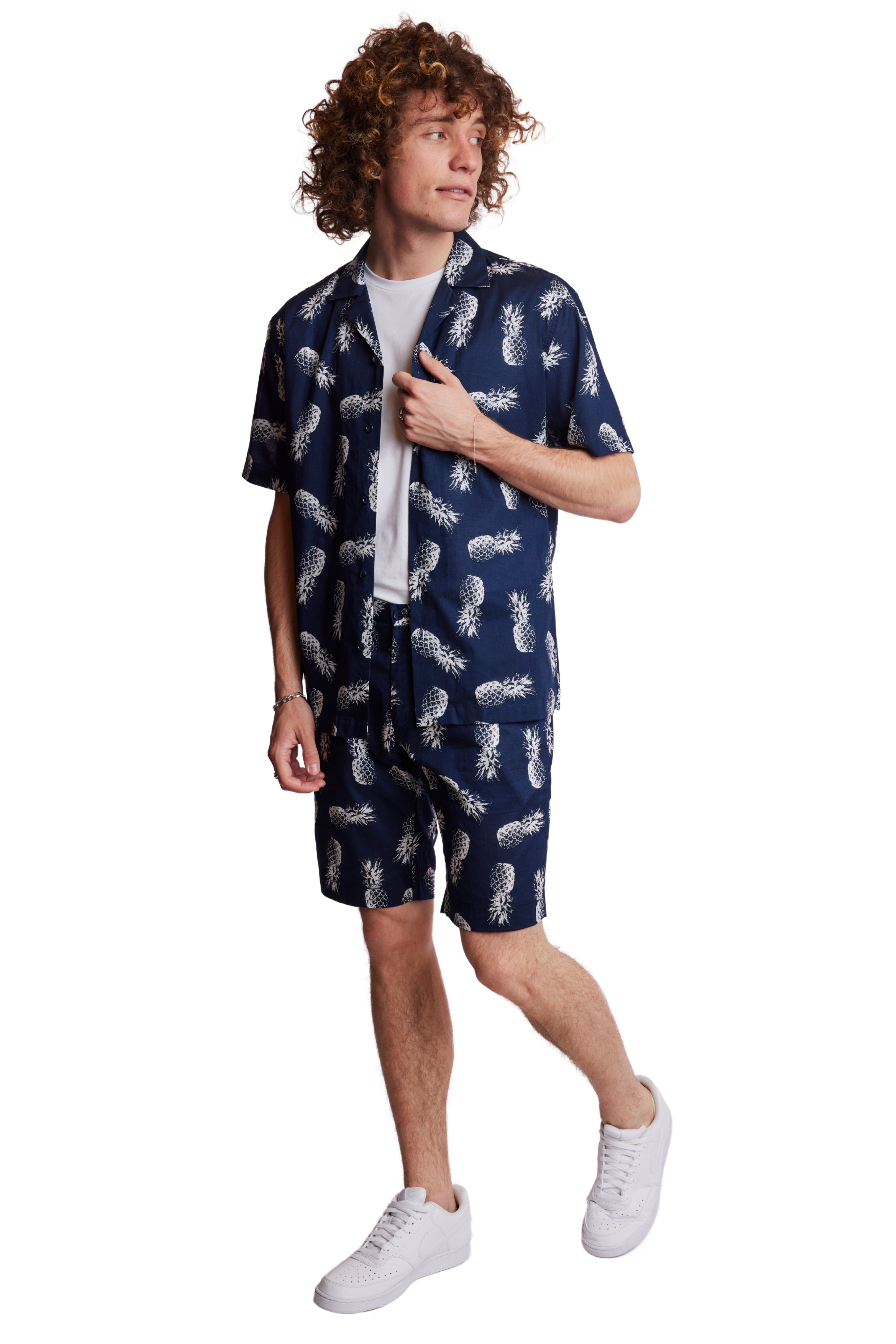 Camp Collar Shirt - Navy Pineapple