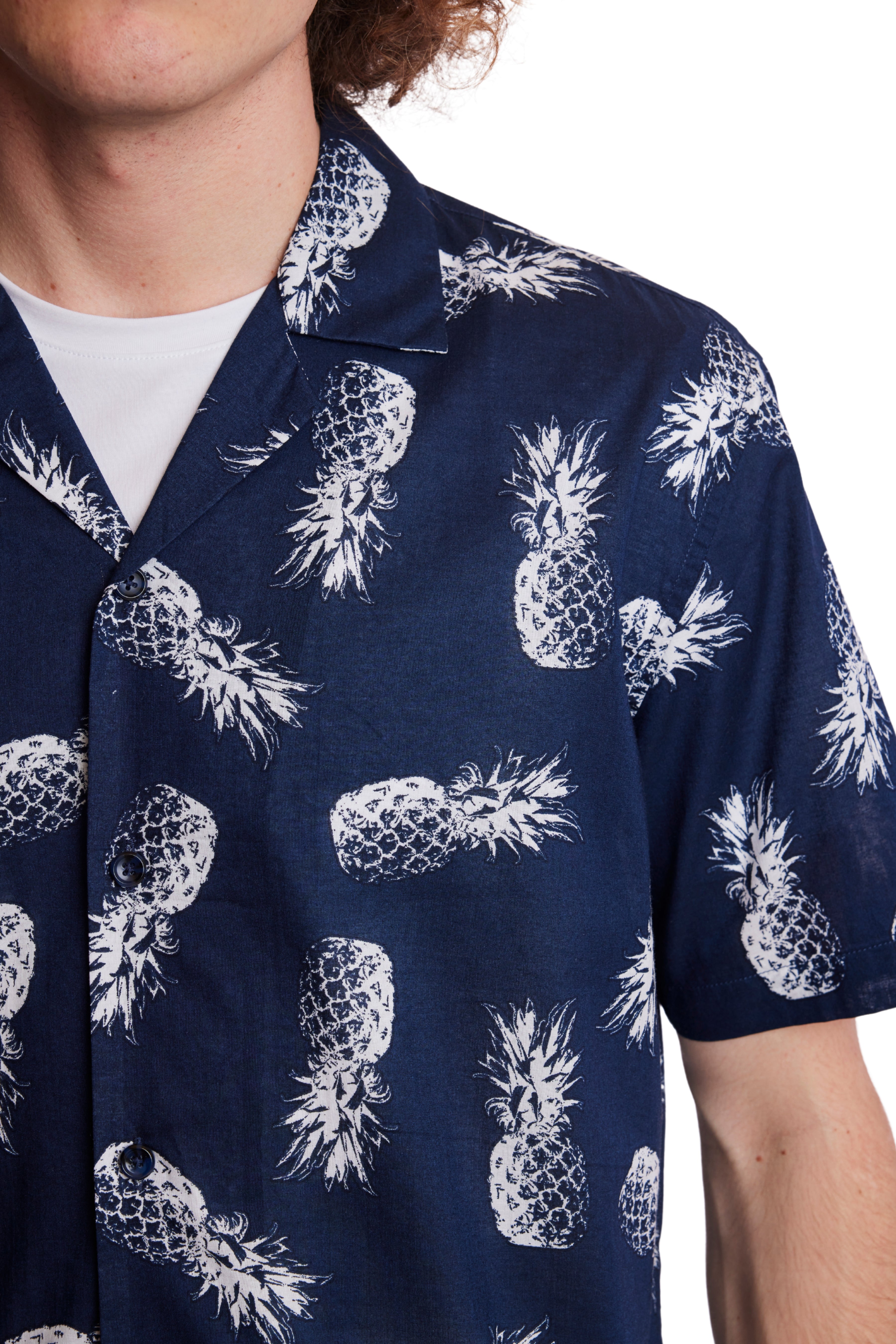 Camp Collar Shirt - Navy Pineapple