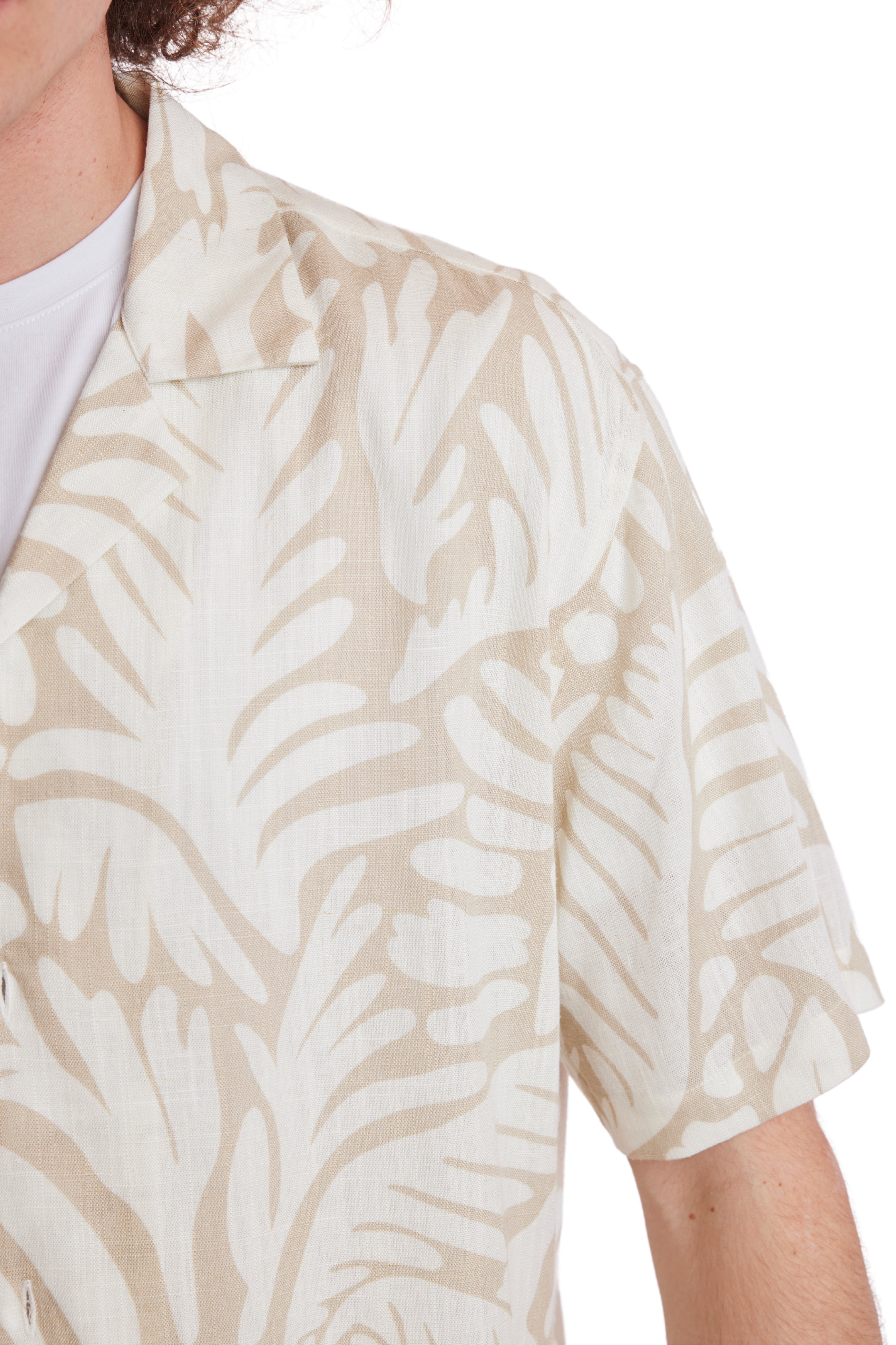 Camp Collar Shirt - Tan & Cream