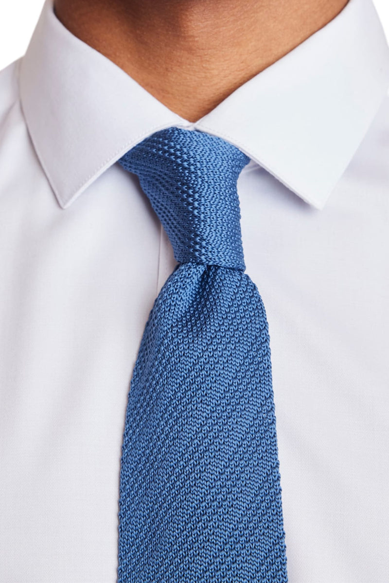 青紺 美品 BORRELLI Cotton knit tie Luigi Borrelli Navy Blue and Beige Woven Stripe Silk Tie