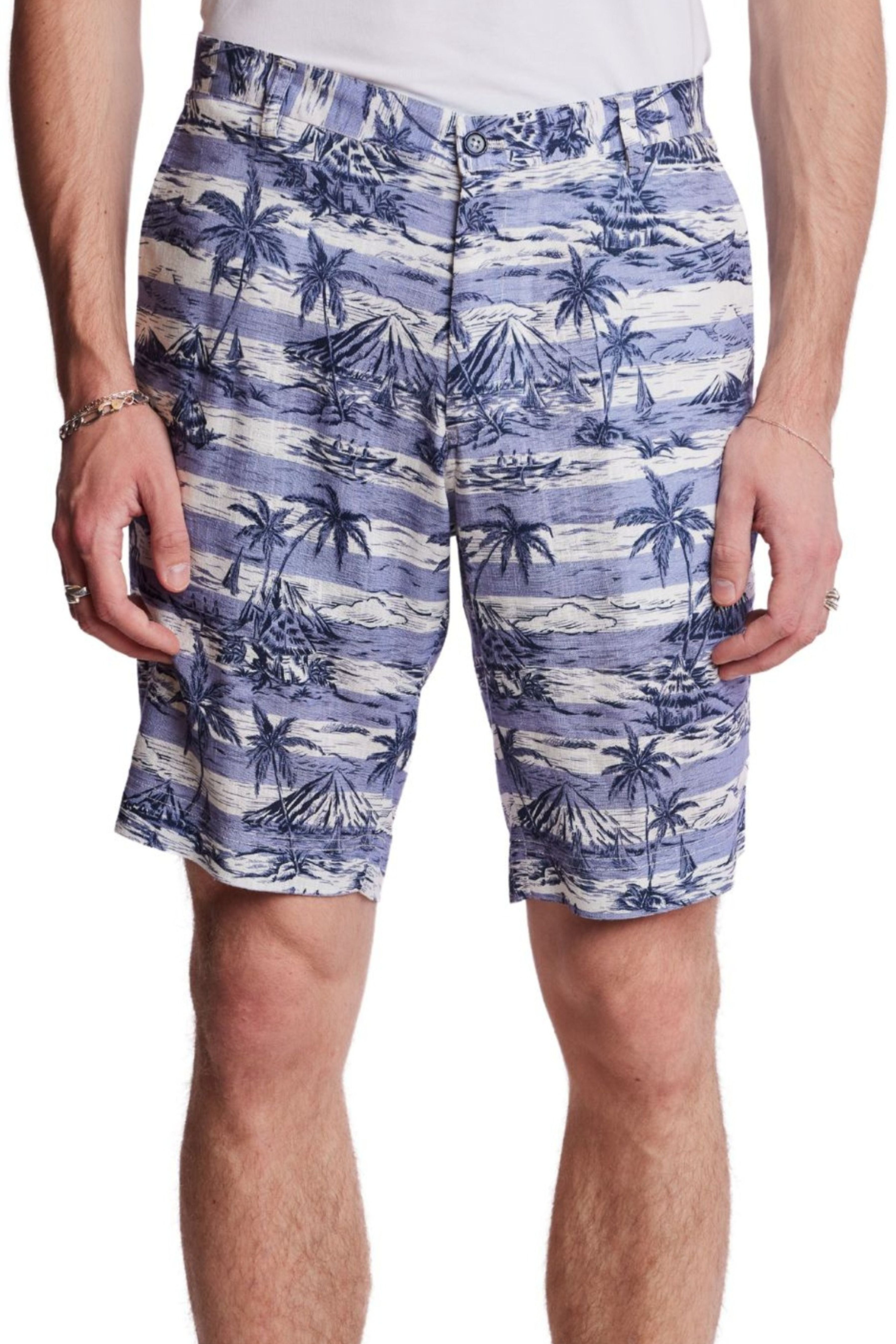 Felix Shorts - slim - Indigo Palms Stripe