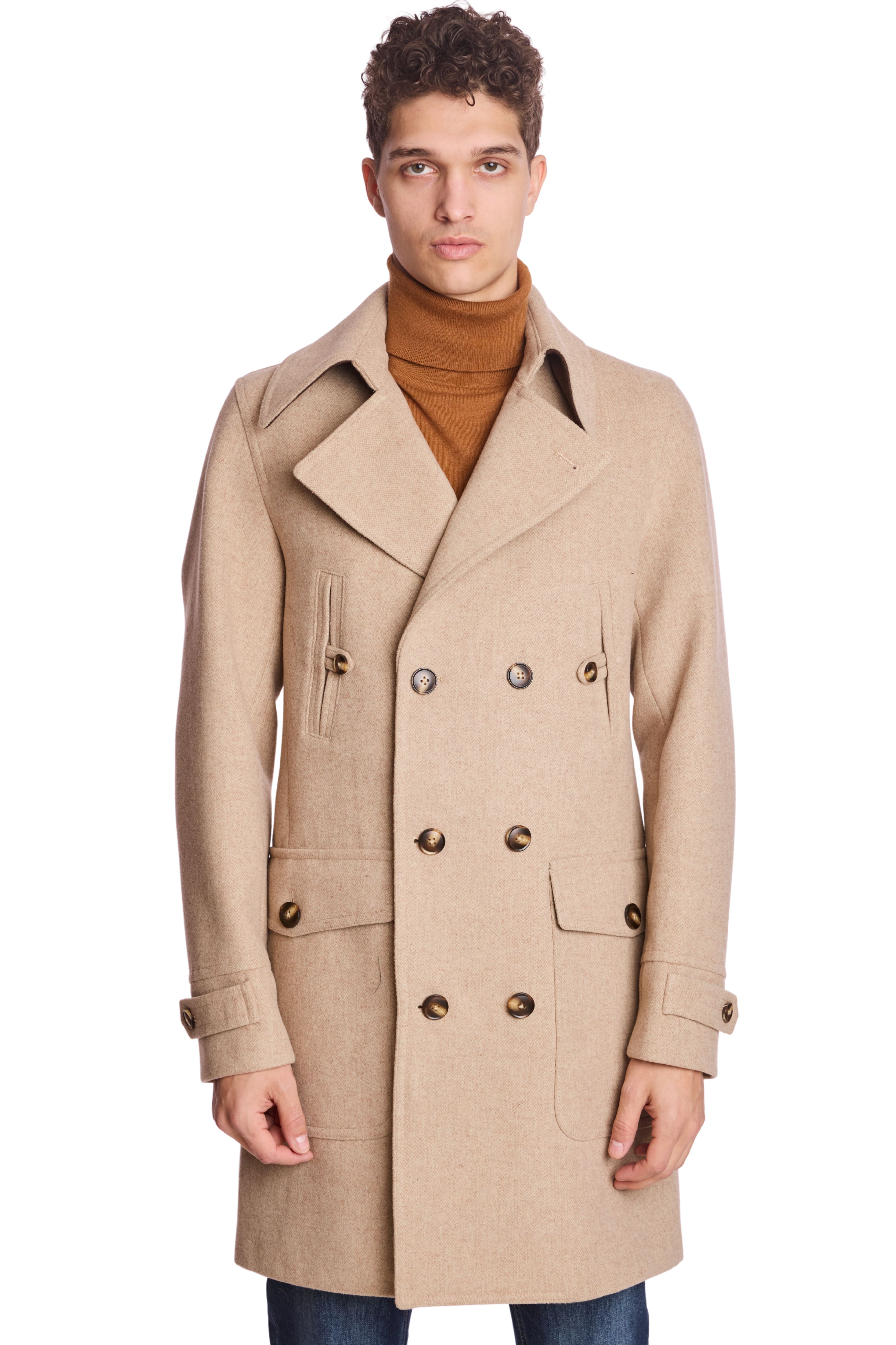 Military DB Overcoat - Light Tan