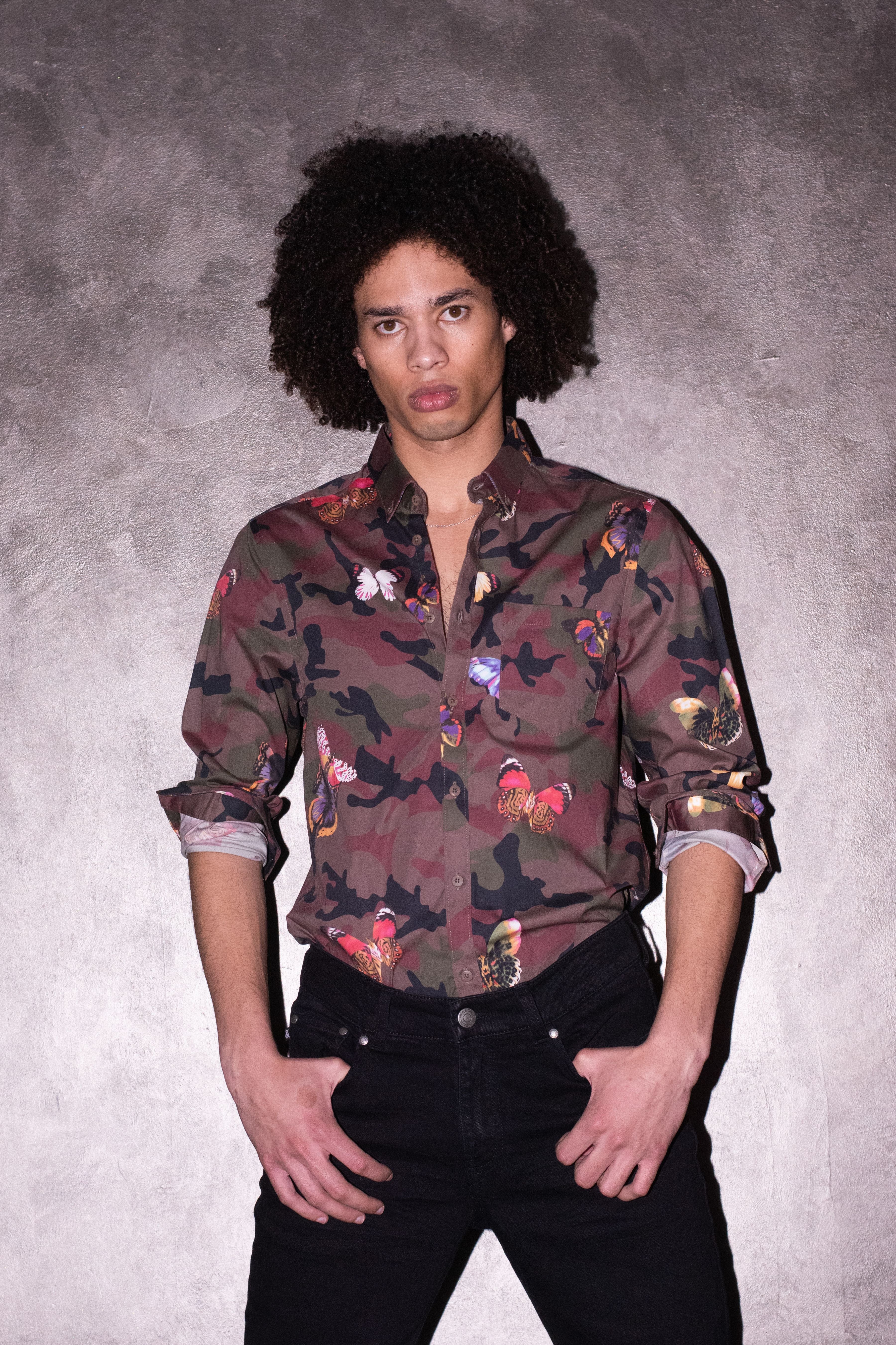 Brian Button Down Shirt - Butterfly Camo