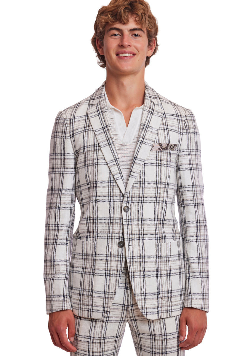 Jay Structured Jacket Doeskin Check Birch