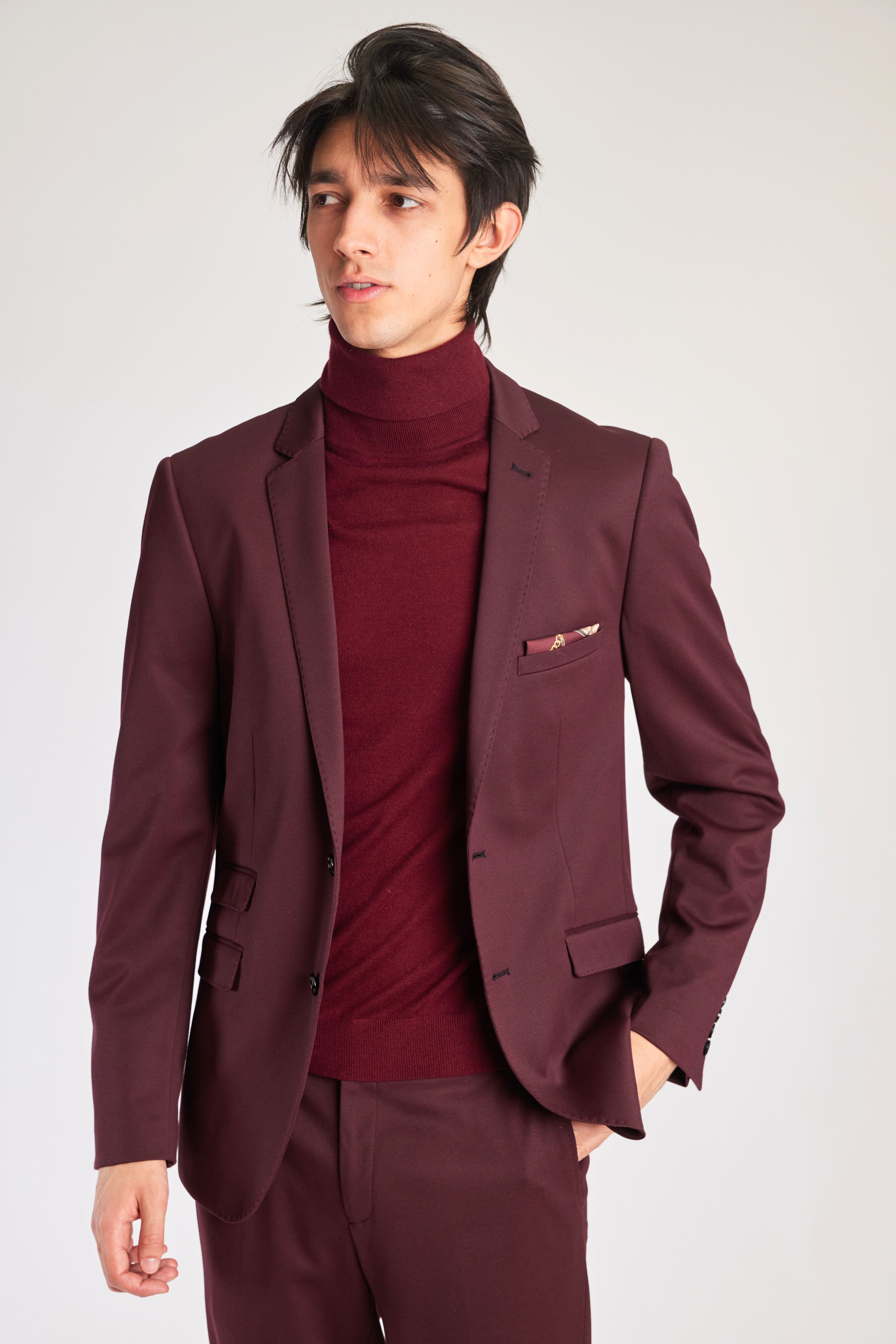 Fine Gauge Turtleneck - Black Currant Jam