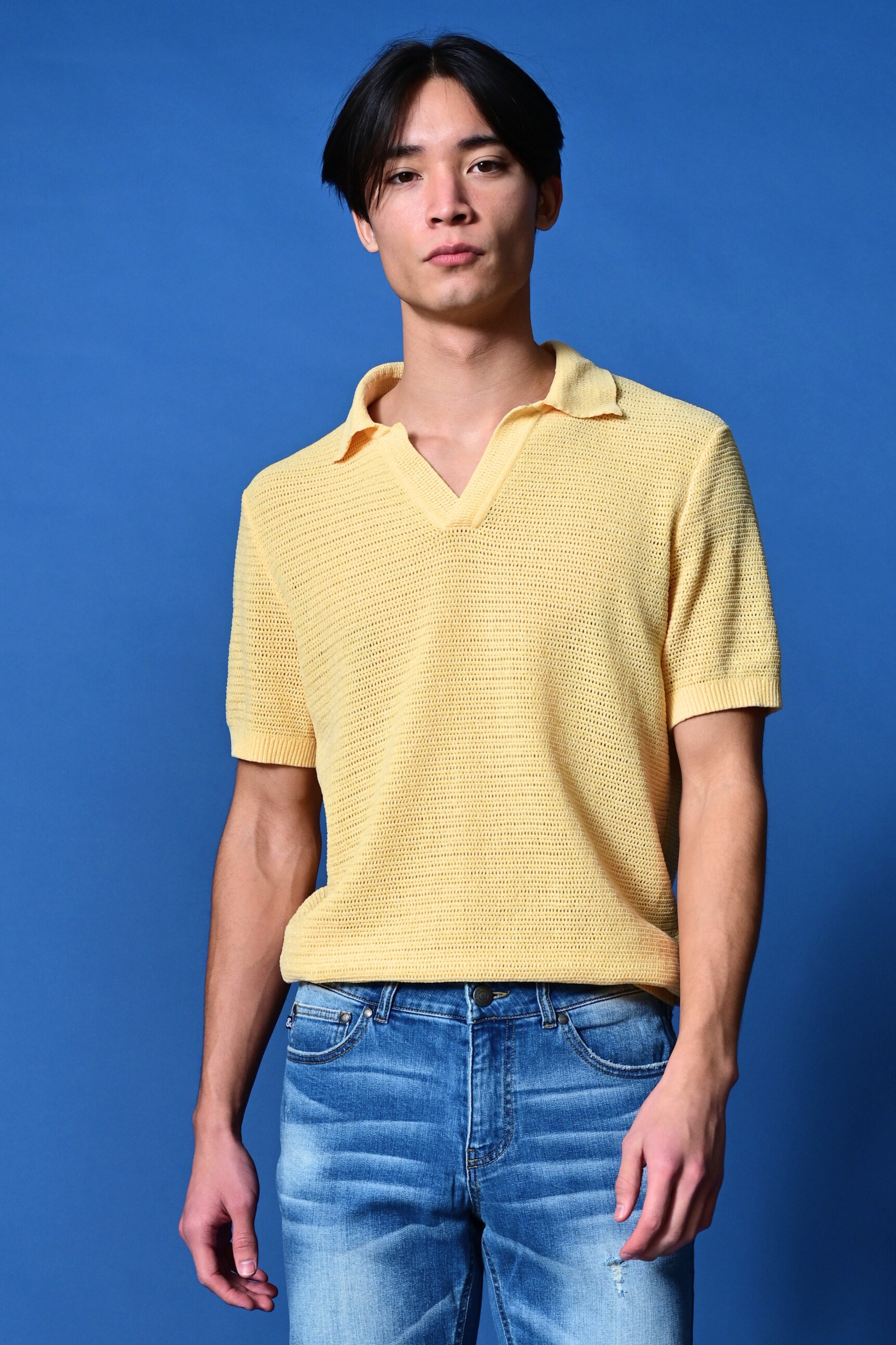 Johnny Collar Polo - Lt Yellow Chenille