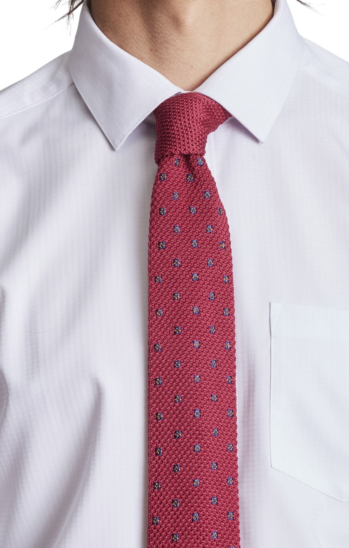 Stanley Micro Dot Knit Tie - Cranberry Crush