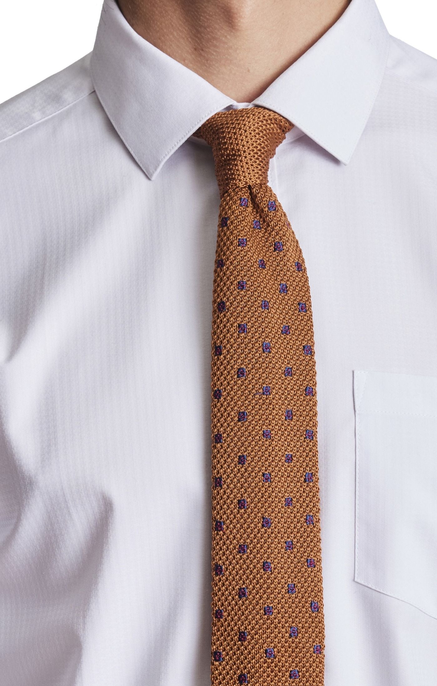Stanley Micro Dot Knit Tie - Pecan Pie