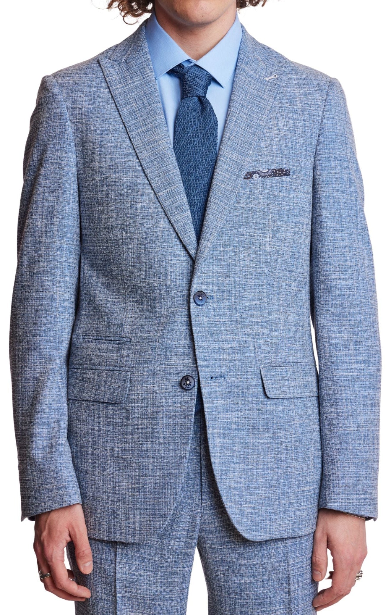Ashton Peak Jacket - slim - Lt Blue White Texture