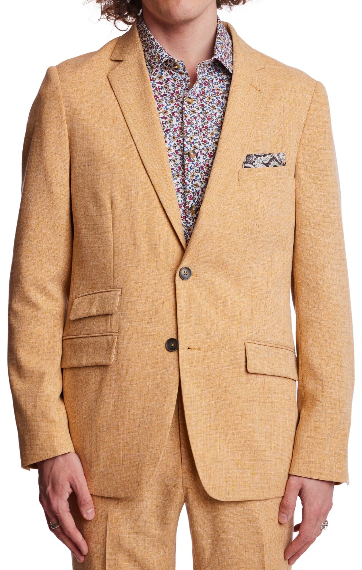 Dover Notch Jacket - slim - Mustard Melange