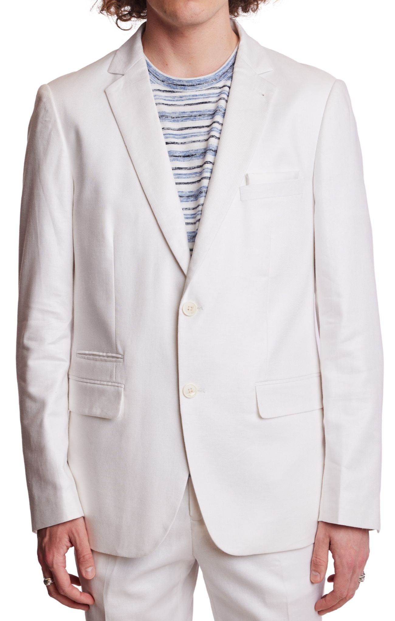 Dover Notch Jacket - slim - White Linen