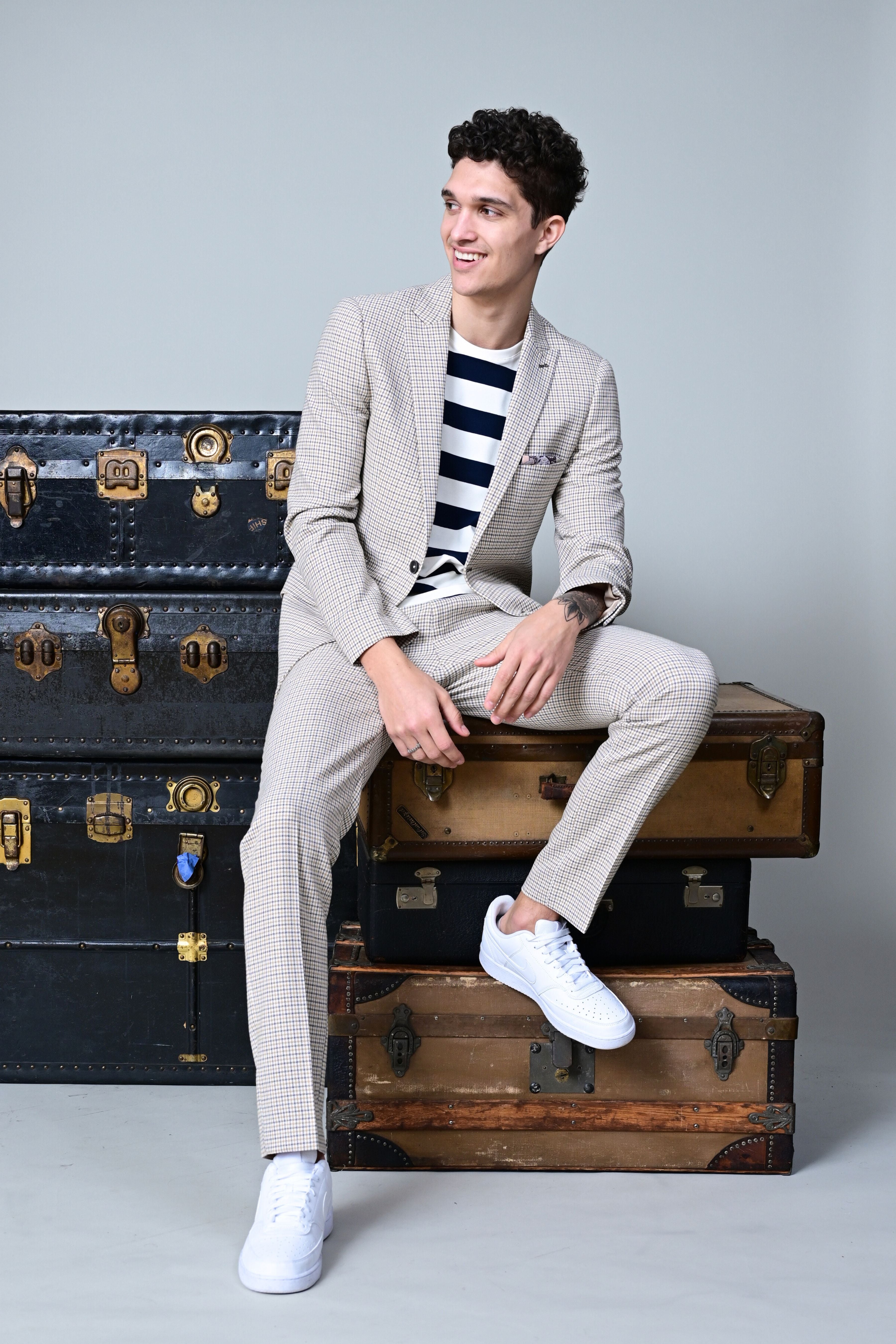 Ashton Peak Jacket - slim - Grey White Yellow Gingham