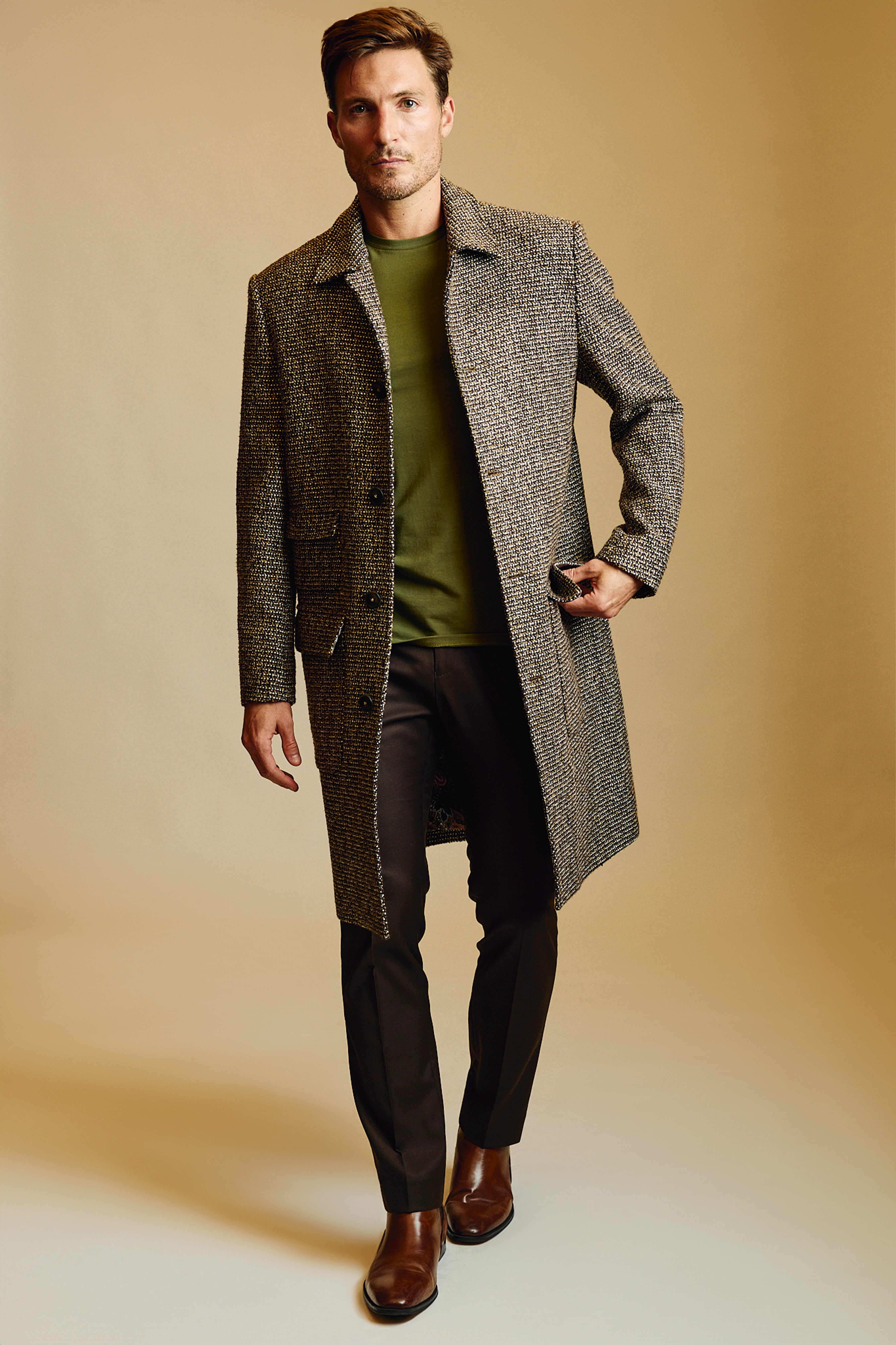 Big Boy Overcoat - Brown Army White