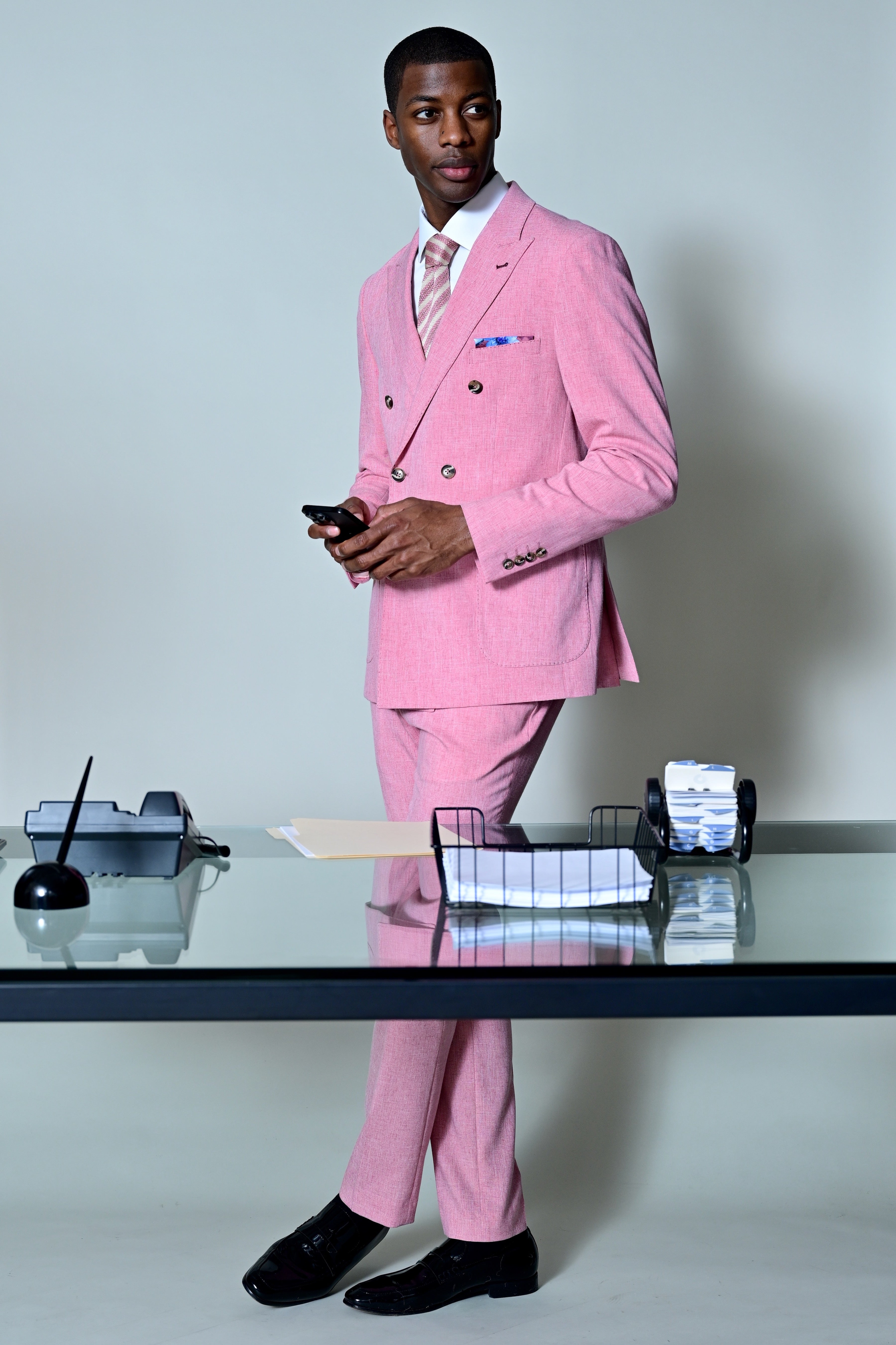 Downing Pants - slim - Pink Melange