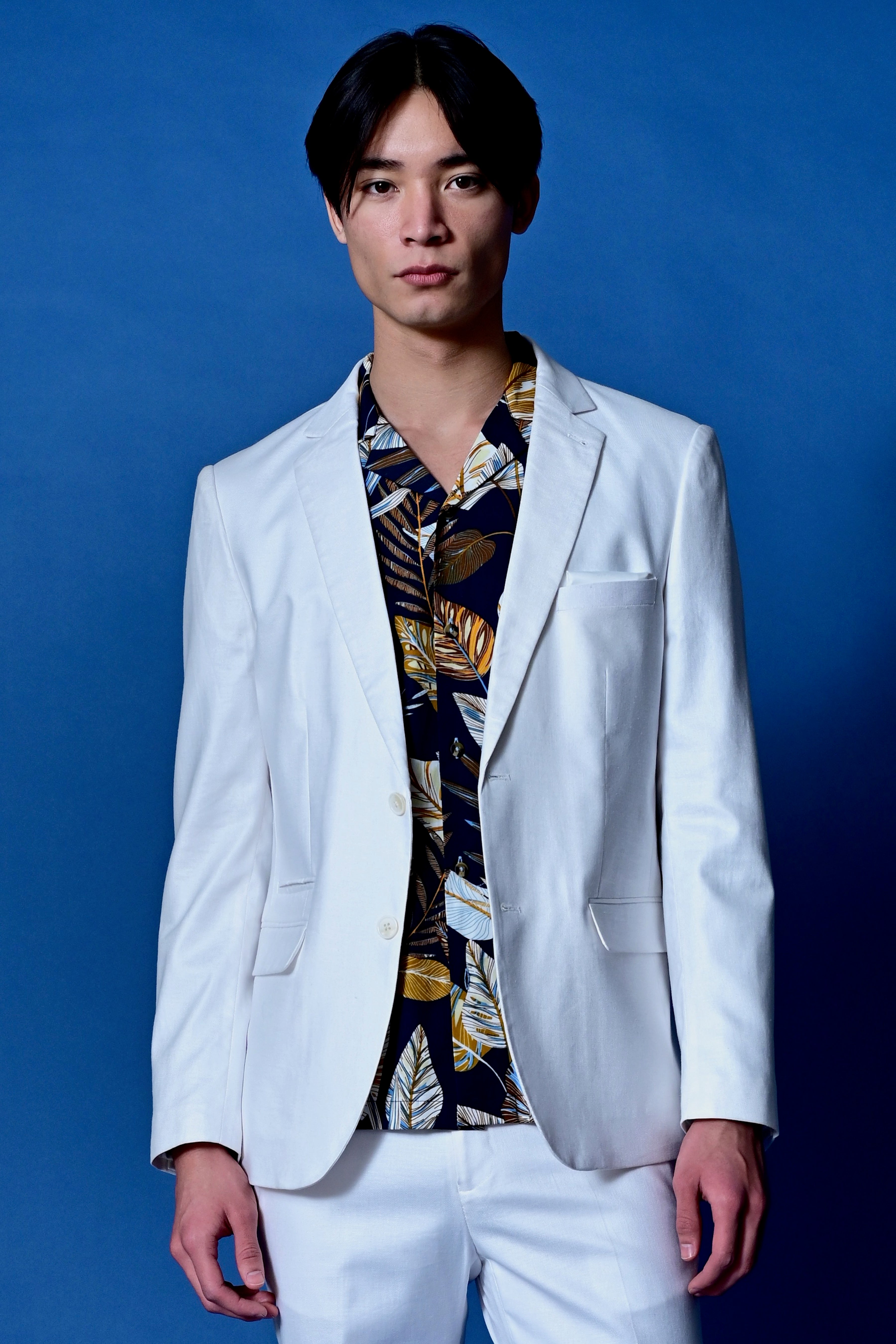 Dover Notch Jacket - slim - White Linen