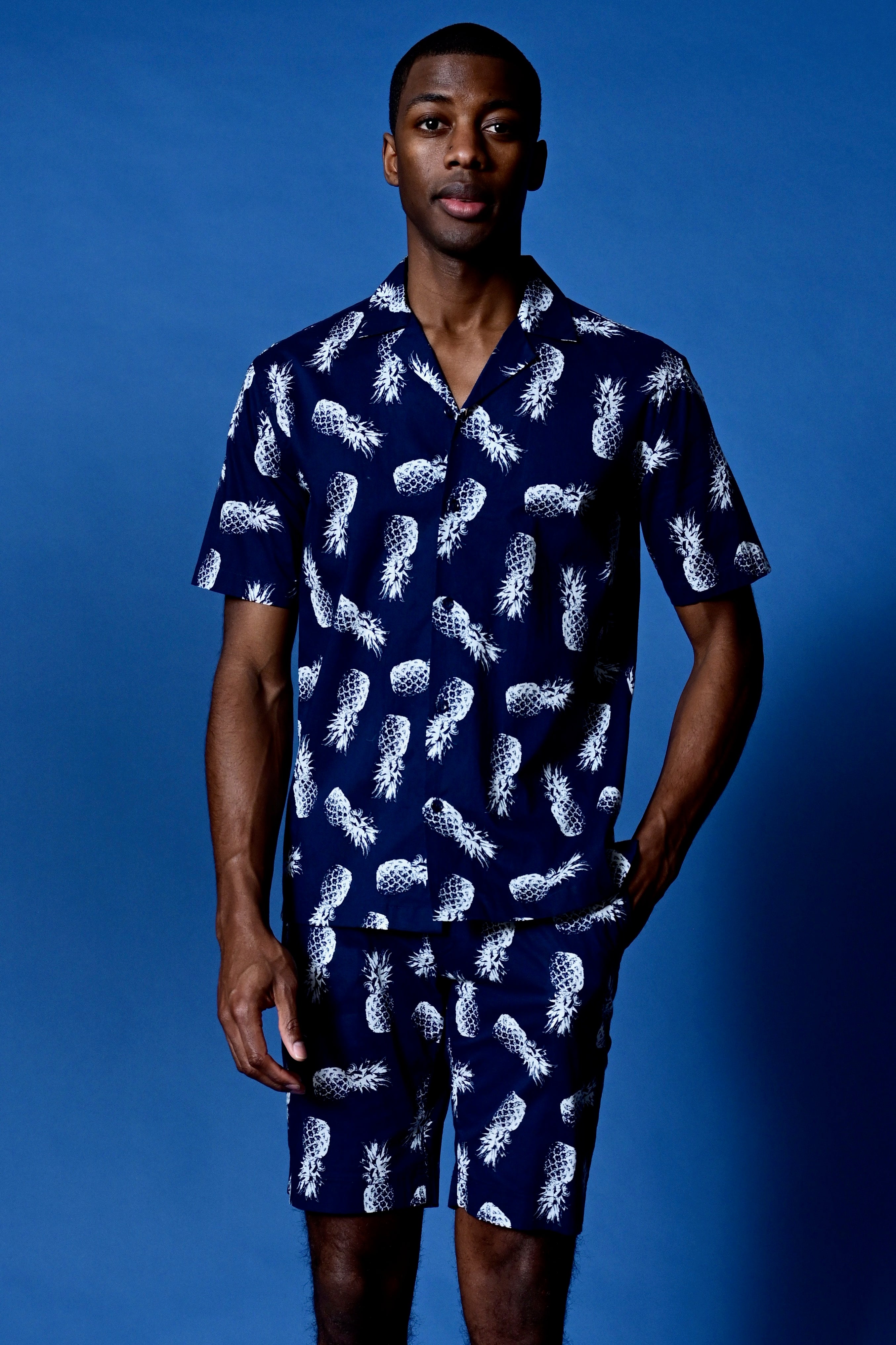 Felix Shorts - slim - Navy Pineapple