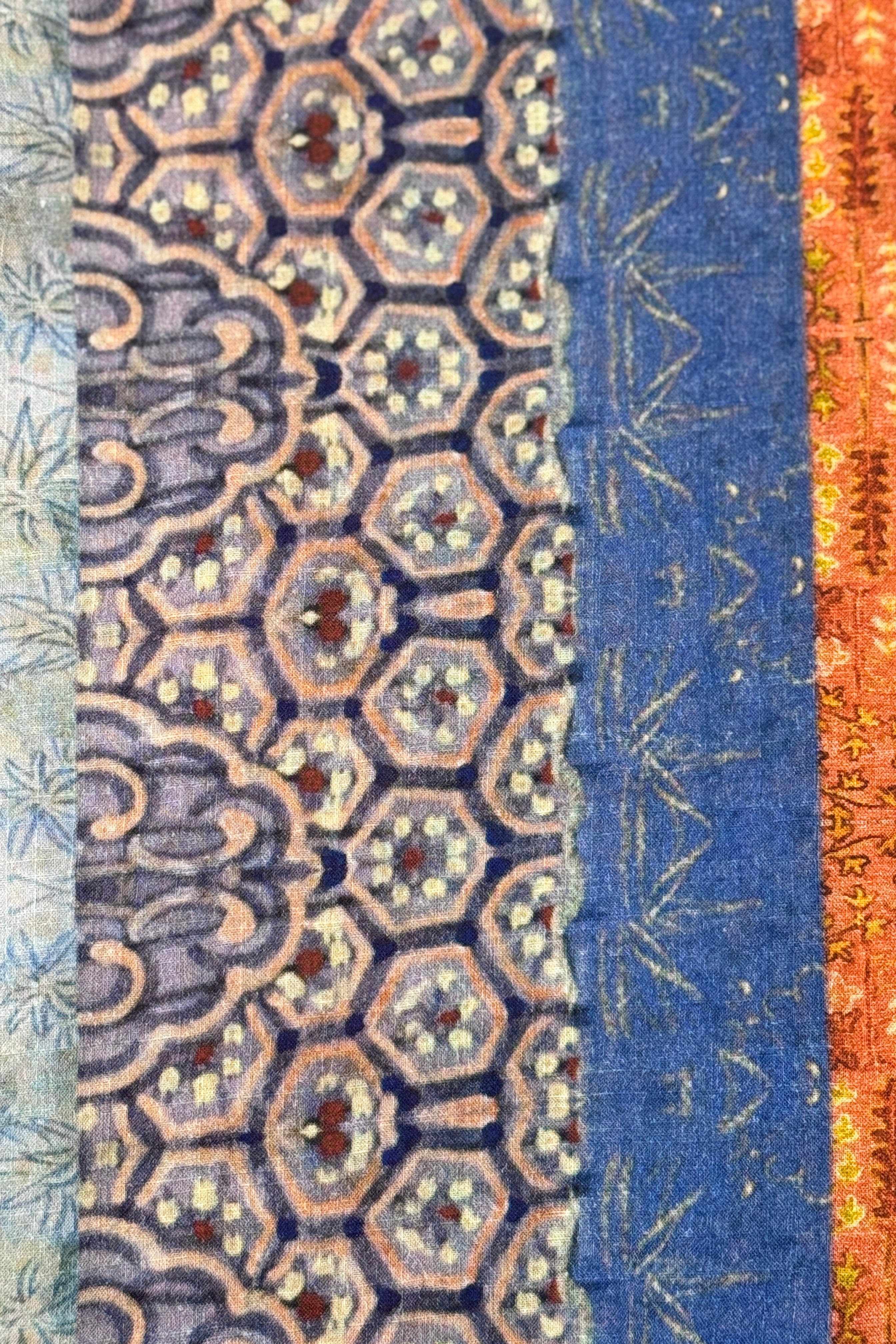 Camp Collar Shirt - Orange Blue Multi Stripe