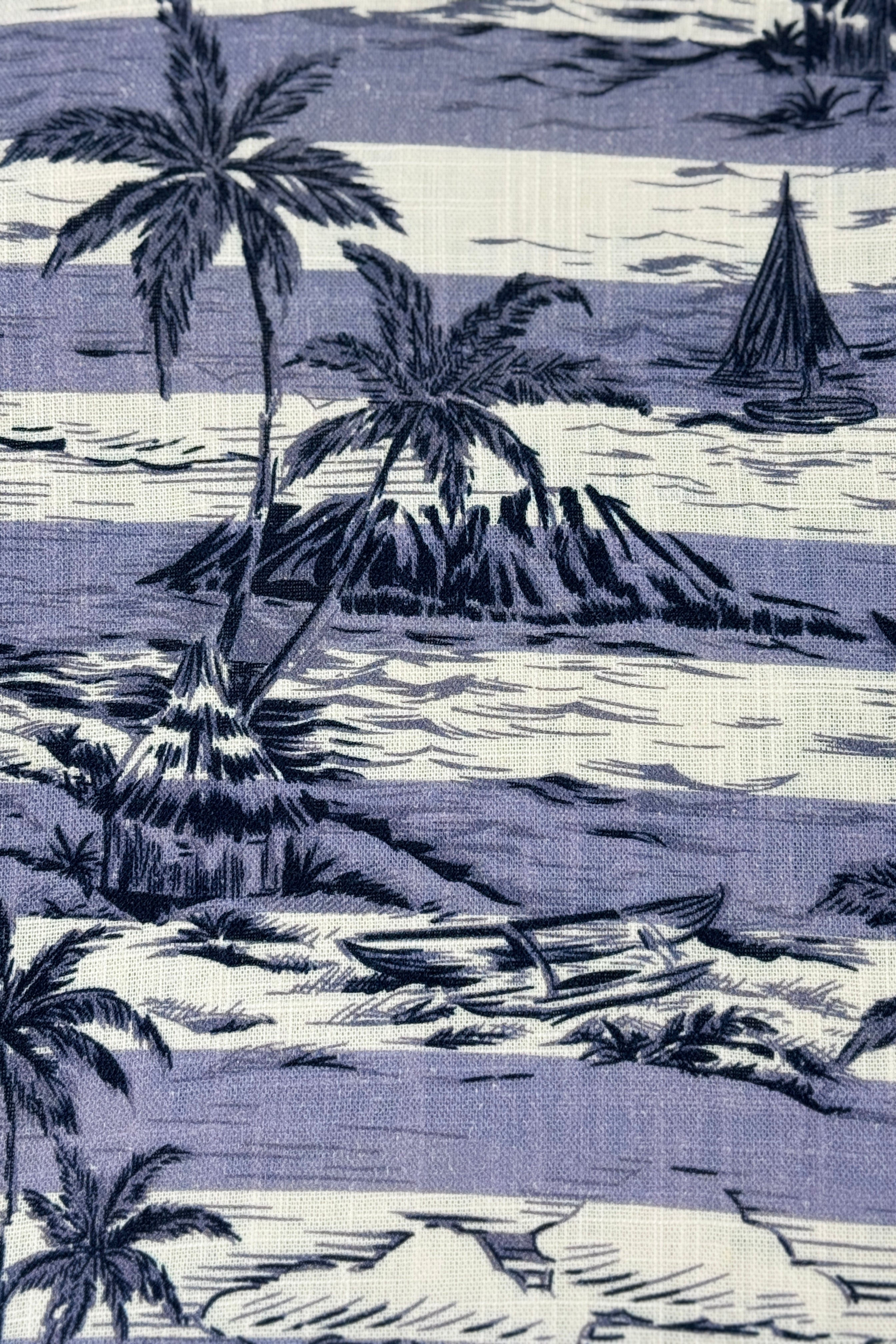 Camp Collar Shirt - Indigo Palms Stripe