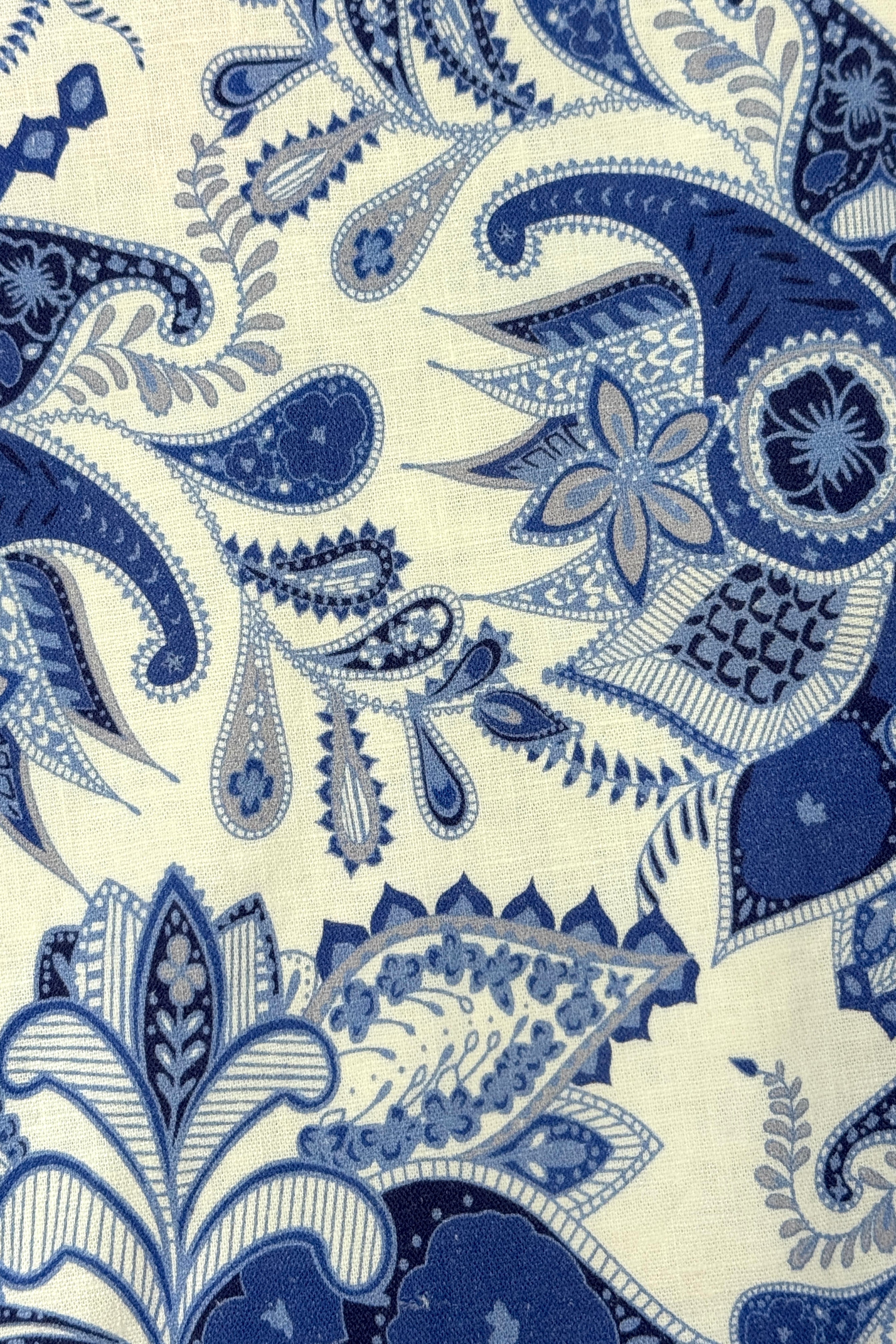 Felix Shorts - slim - Indigo White Paisley