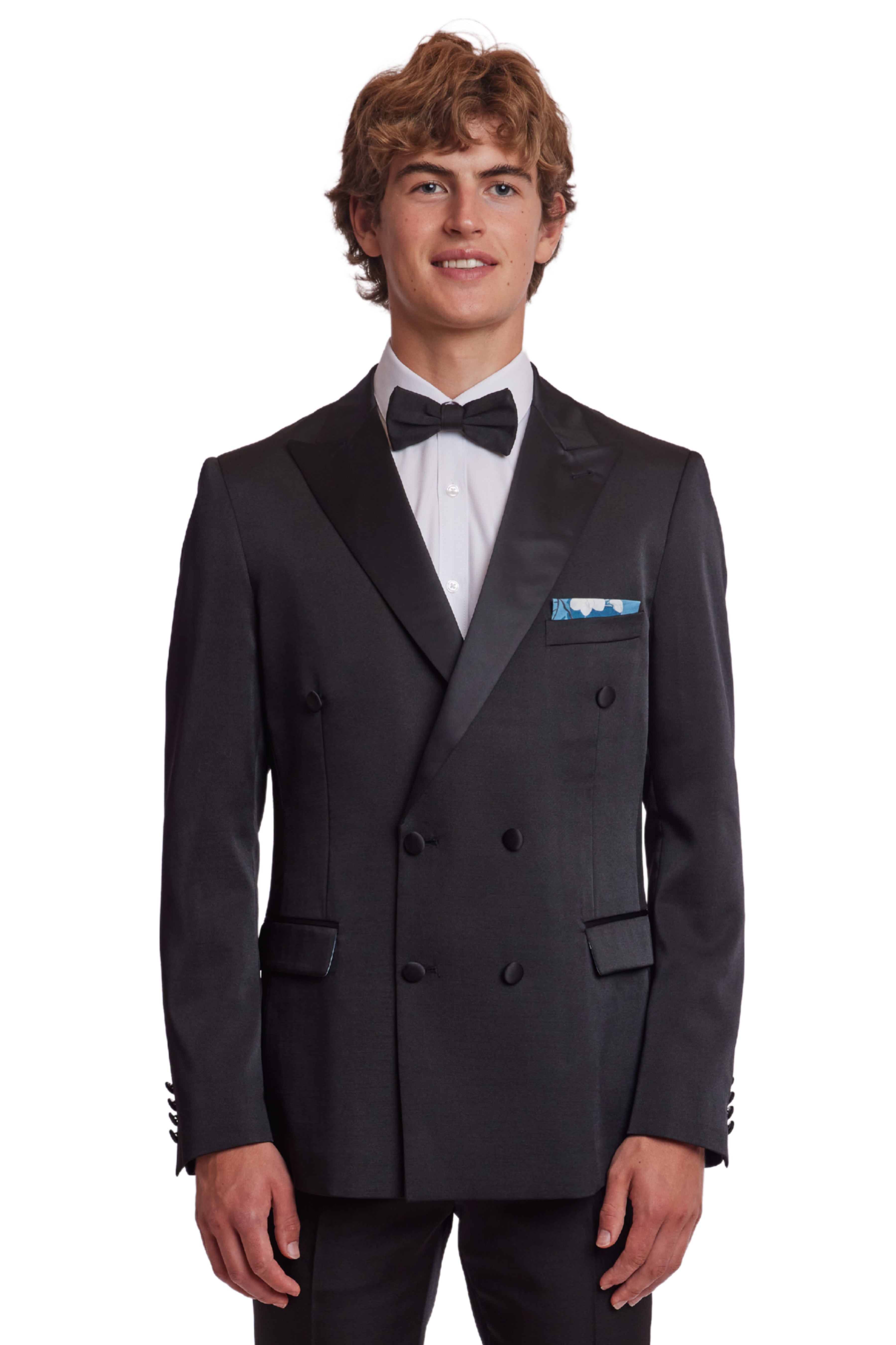 Soho DB Peak Tux Jacket - slim - Black on Black