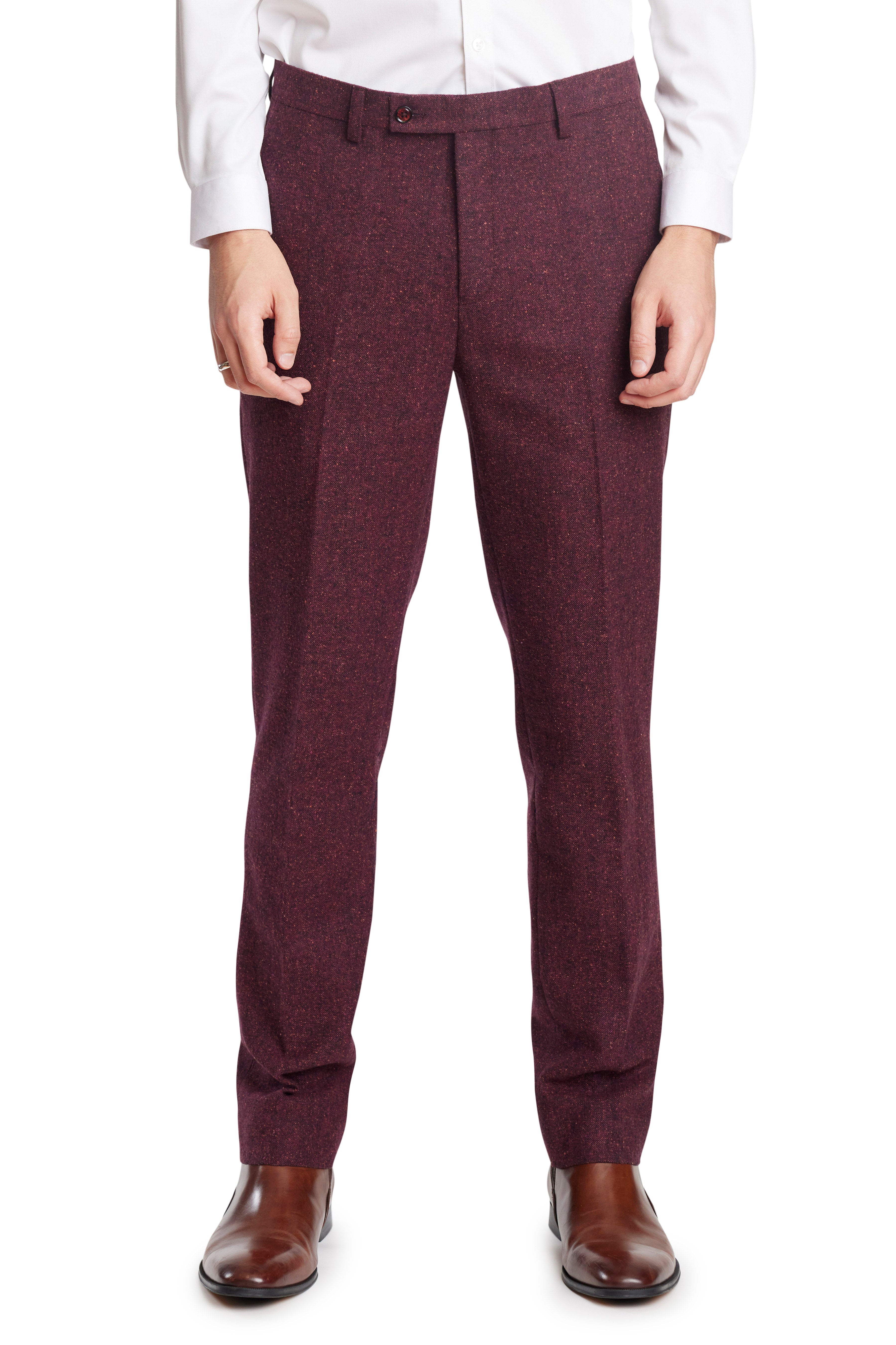 Downing Pants - slim - Burgundy Speckle
