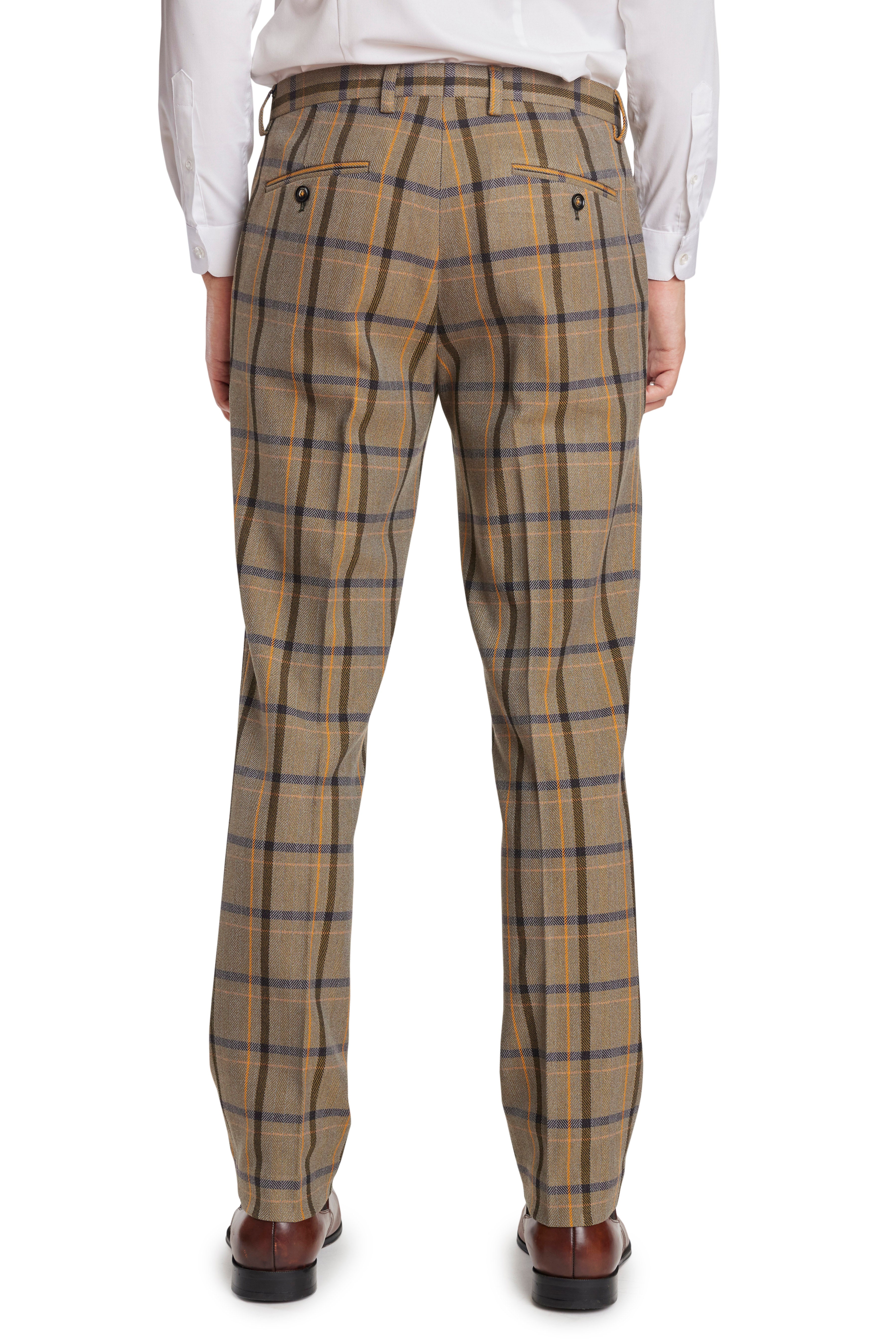 Downing Pants - slim - Military Herringbone Plaid