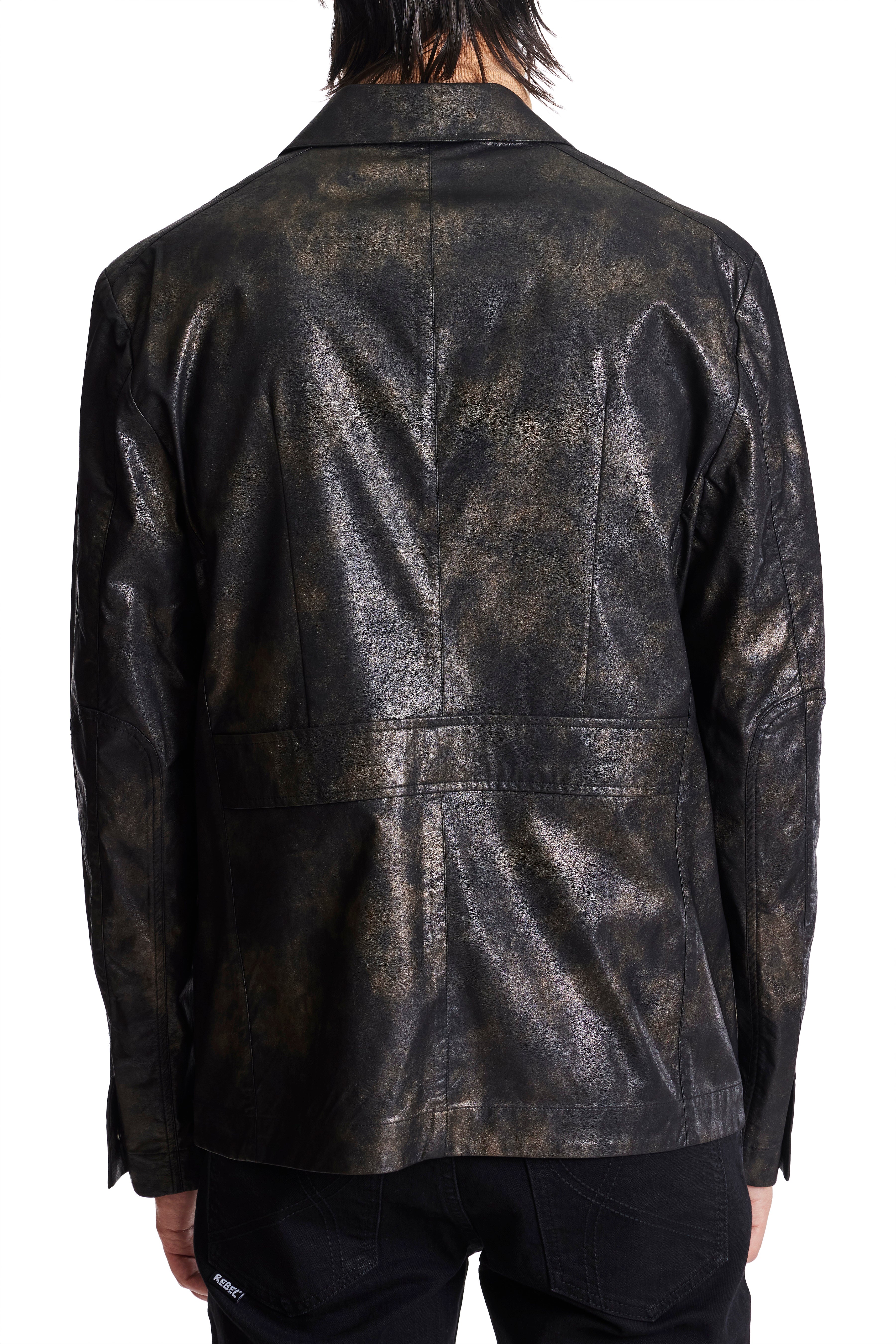 City 4 Pocket Vegan Leather Jacket - Golden Black
