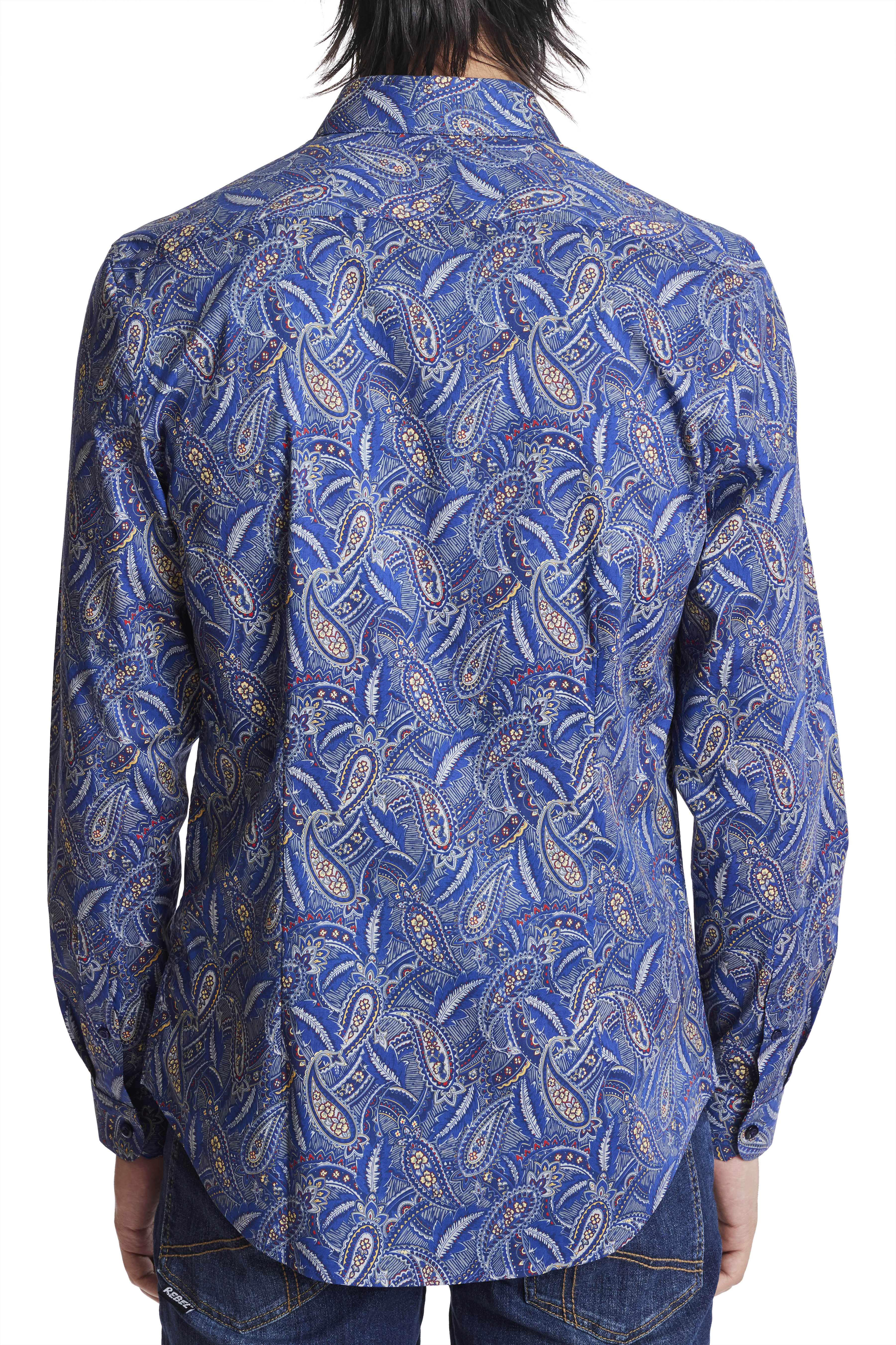 Samuel Spread Collar Shirt - New Blue Piasley