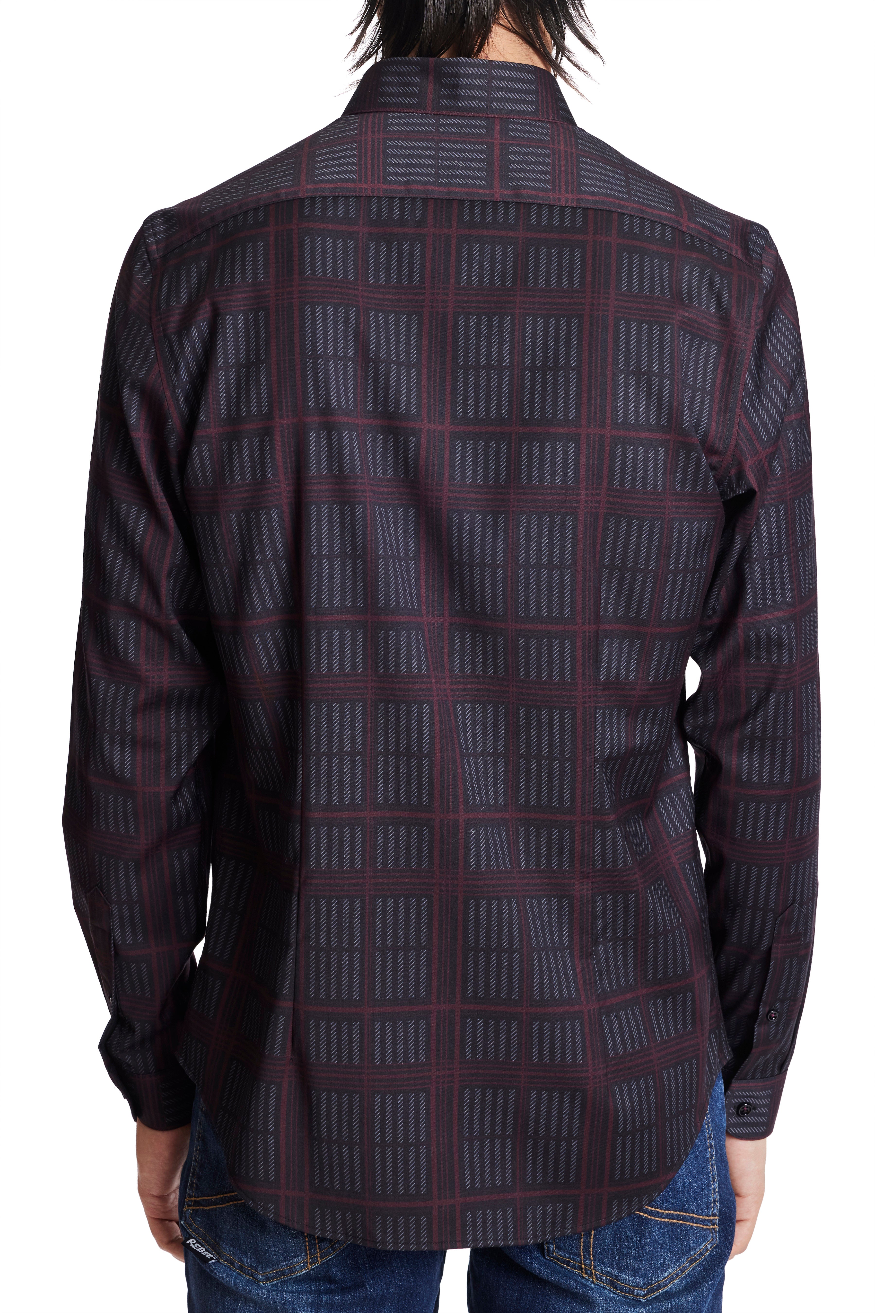 Brian Button Down Shirt - Black and Red