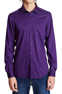  Samuel Spread Collar Shirt - Purple Lotus