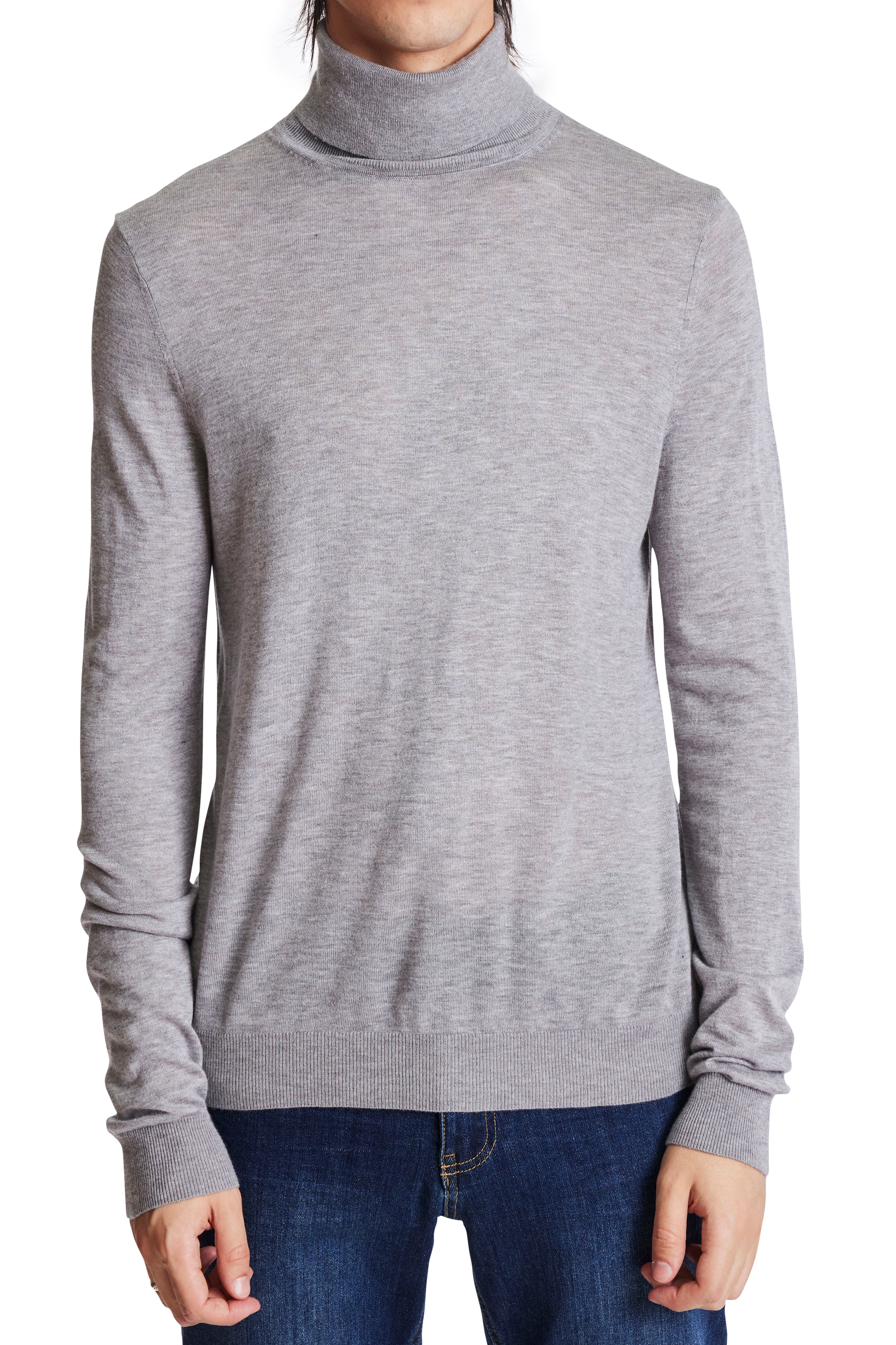 Fine Gauge Turtleneck - Ice Storm