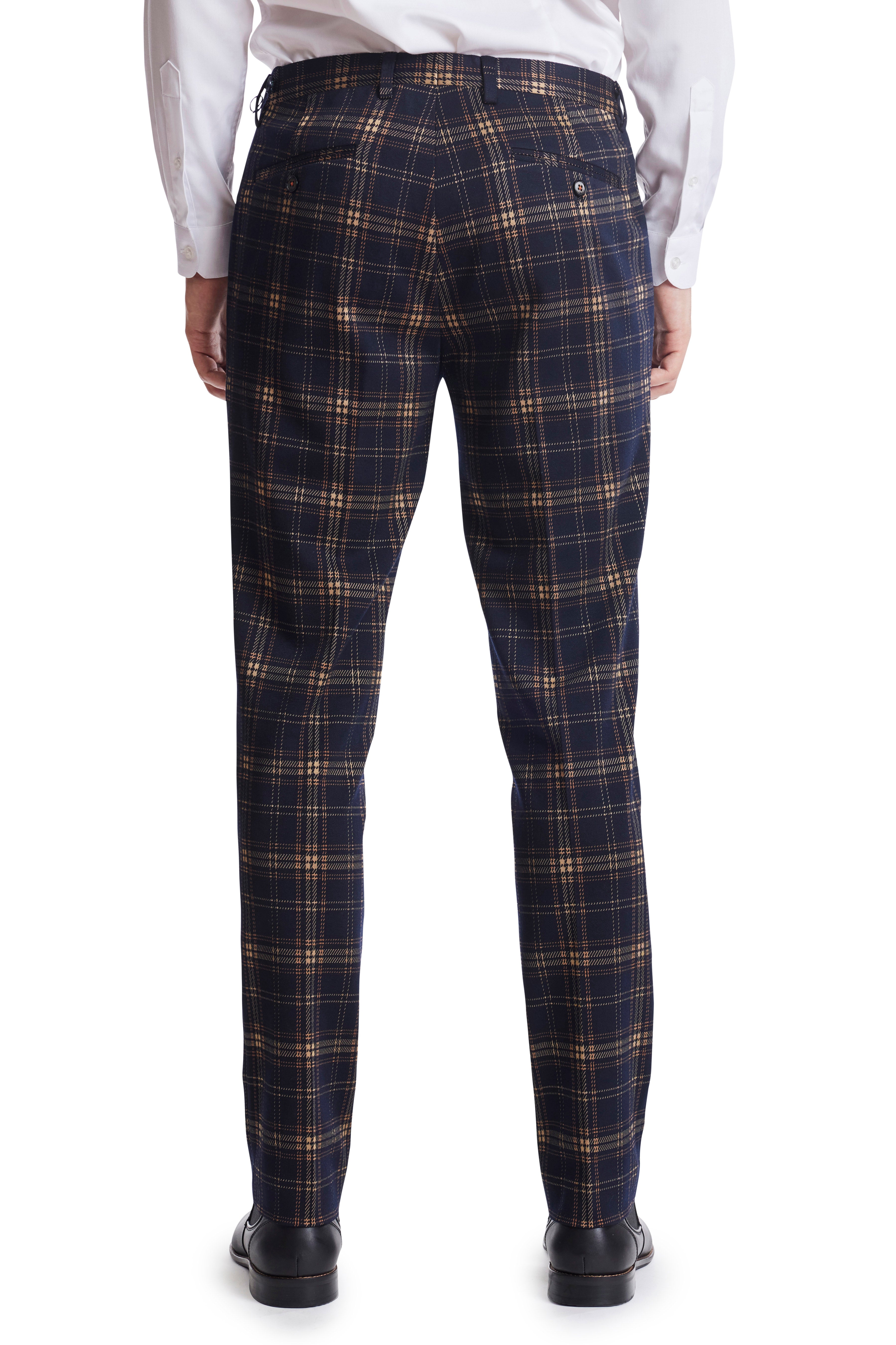 Downing Pants - slim - Navy Tan Pumpkin