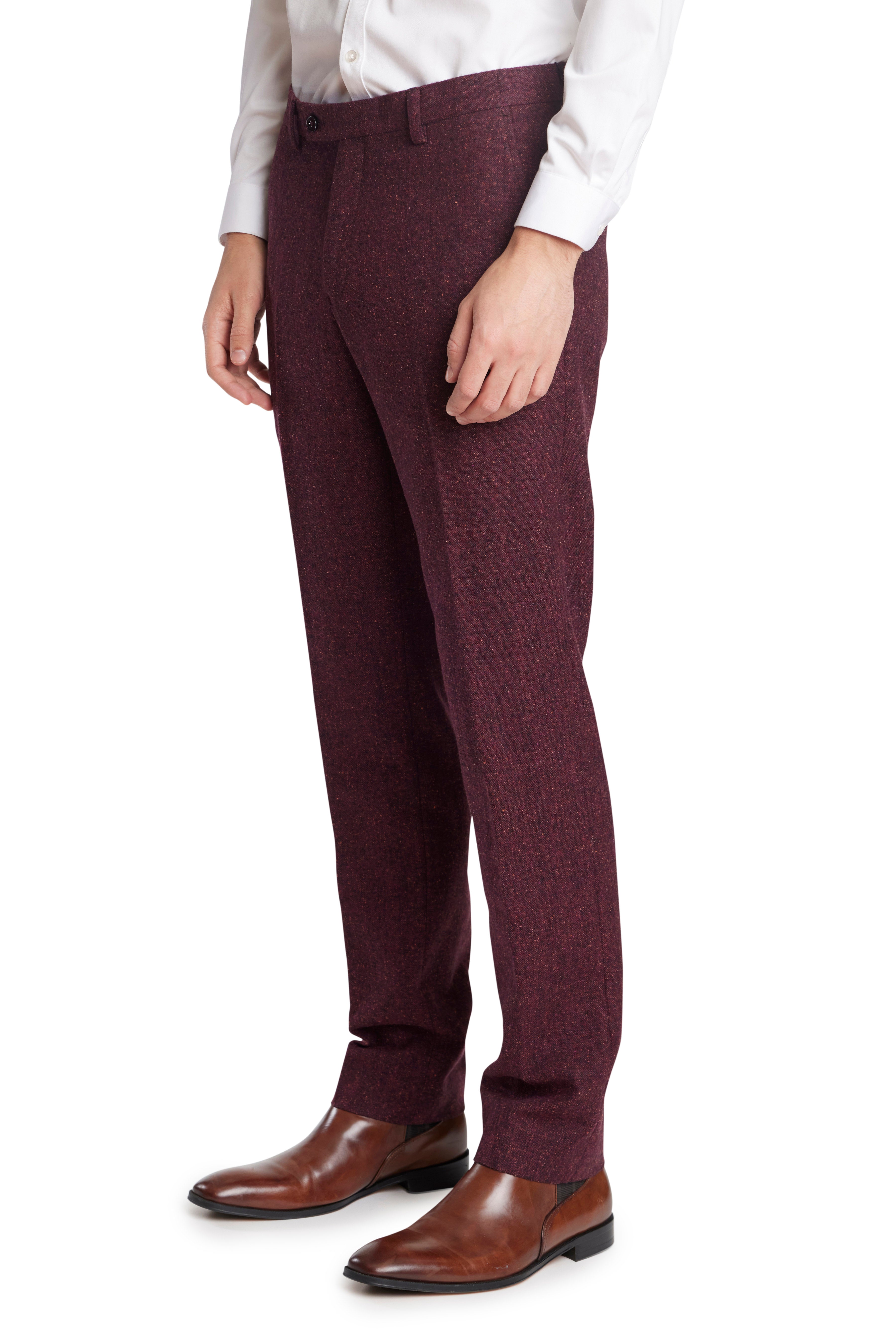 Downing Pants - slim - Burgundy Speckle