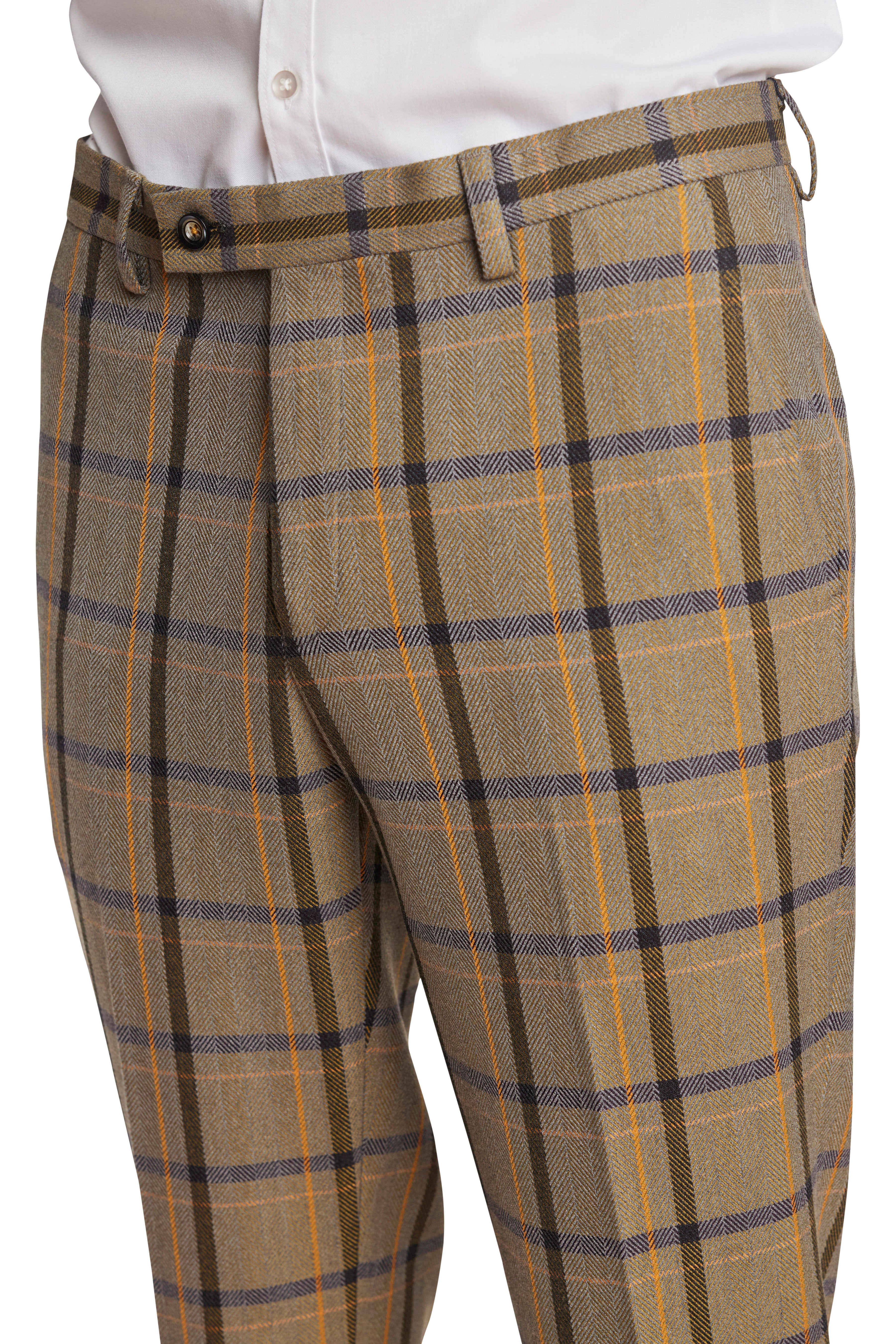 Downing Pants - slim - Military Herringbone Plaid