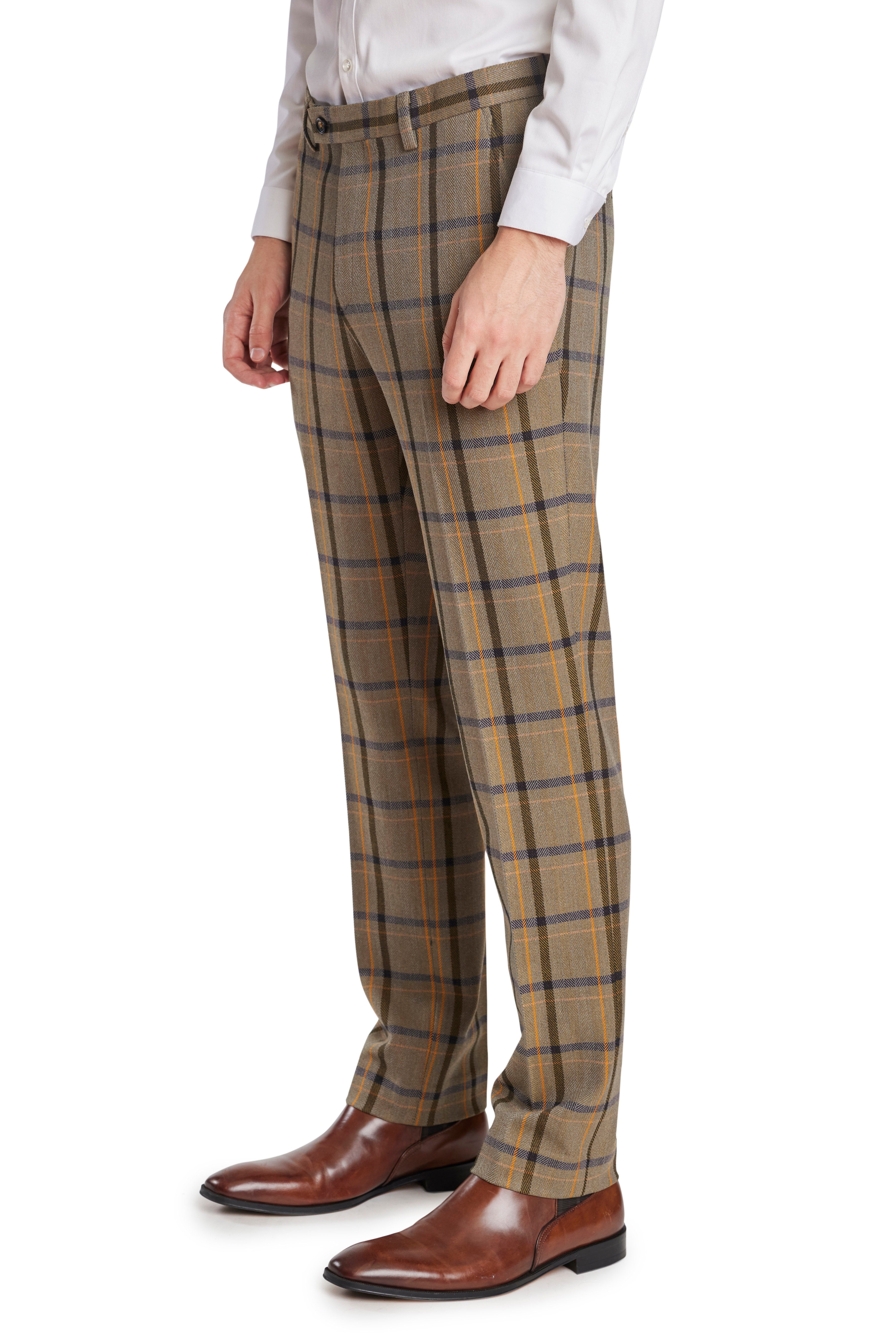 Downing Pants - slim - Military Herringbone Plaid