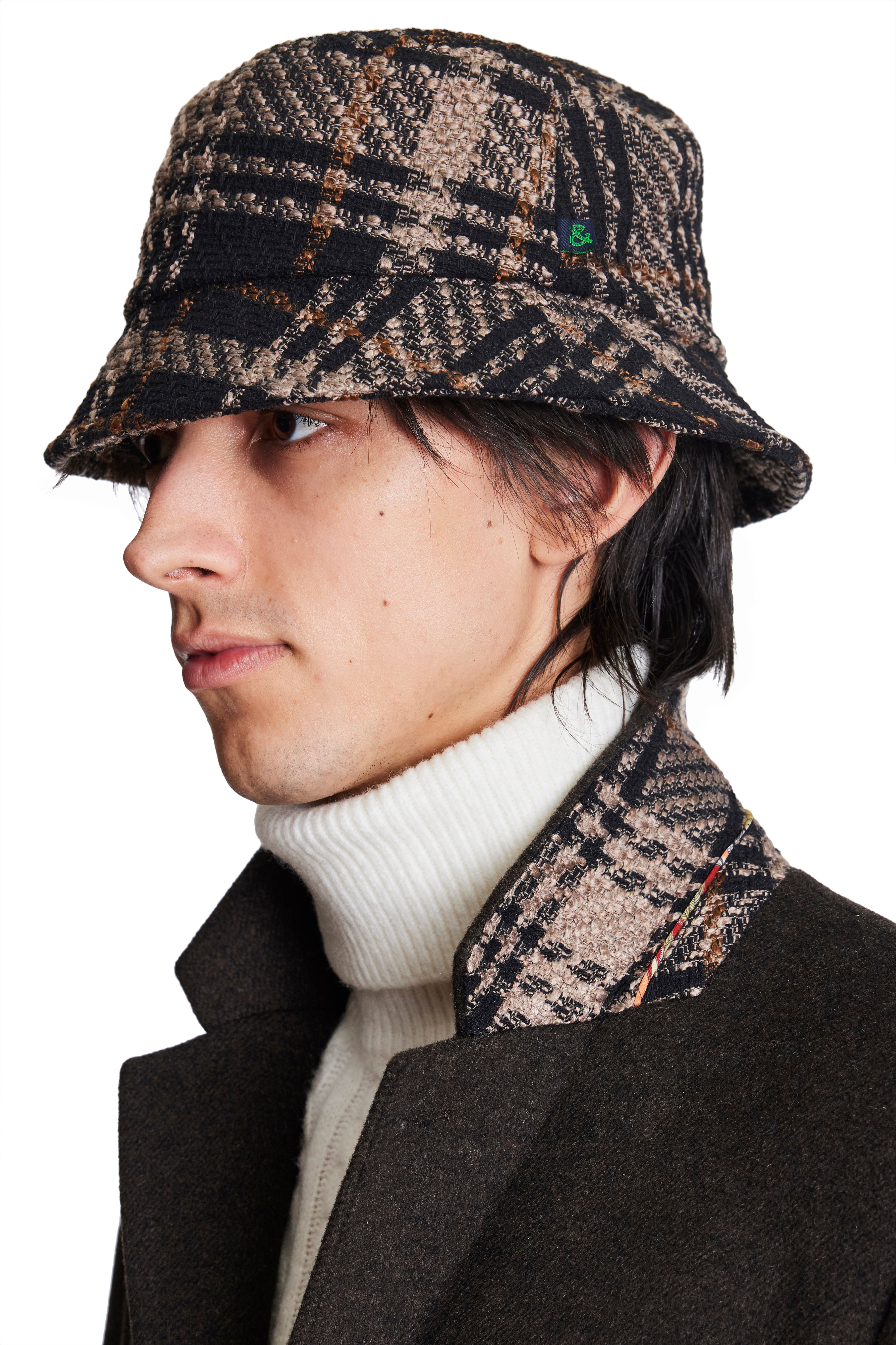 Marco Bucket Hat - Black Brown Big Check
