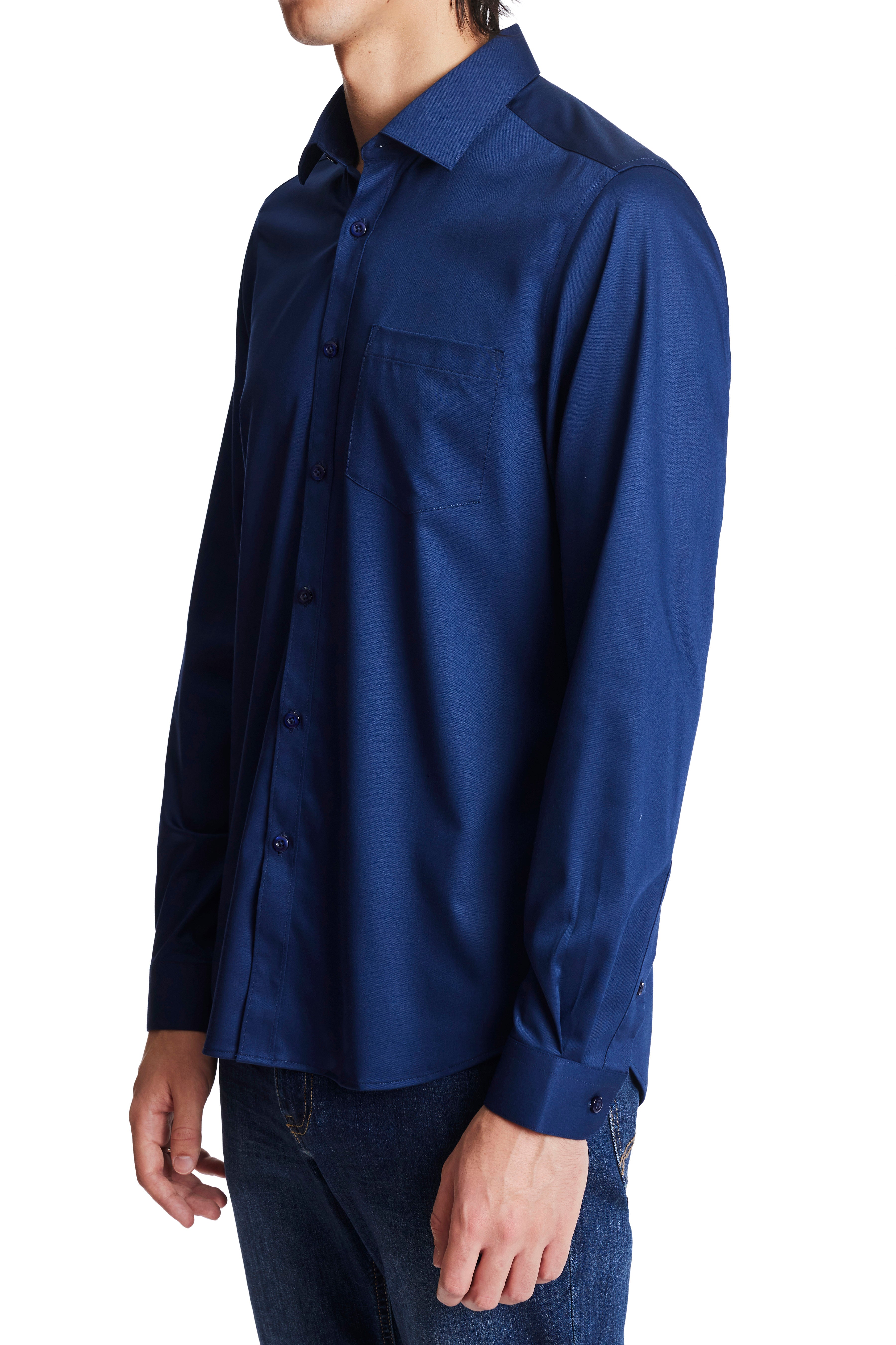 Samuel Spread Collar Shirt - Twilight Indigo
