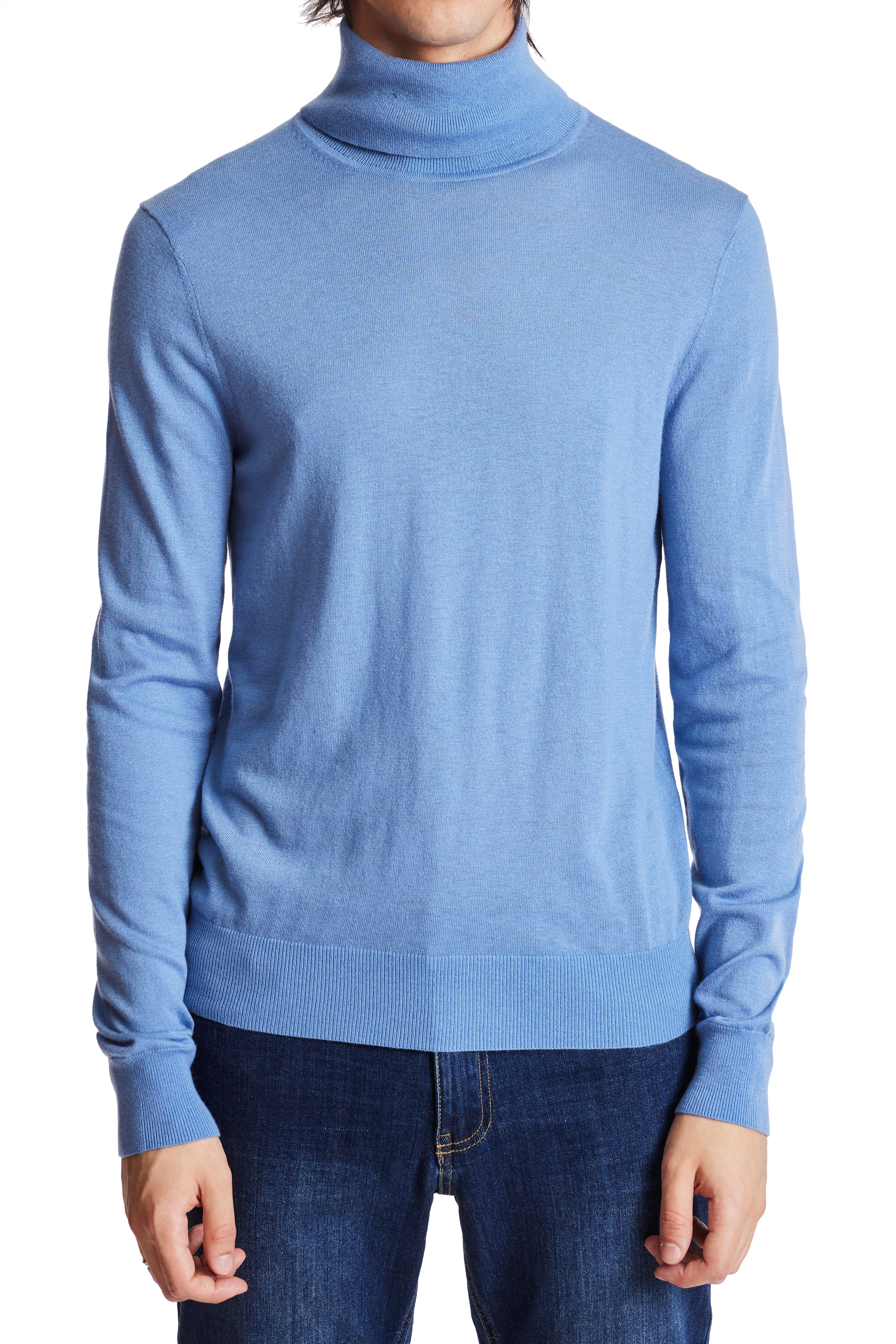 Fine Gauge Turtleneck - Blue Haze
