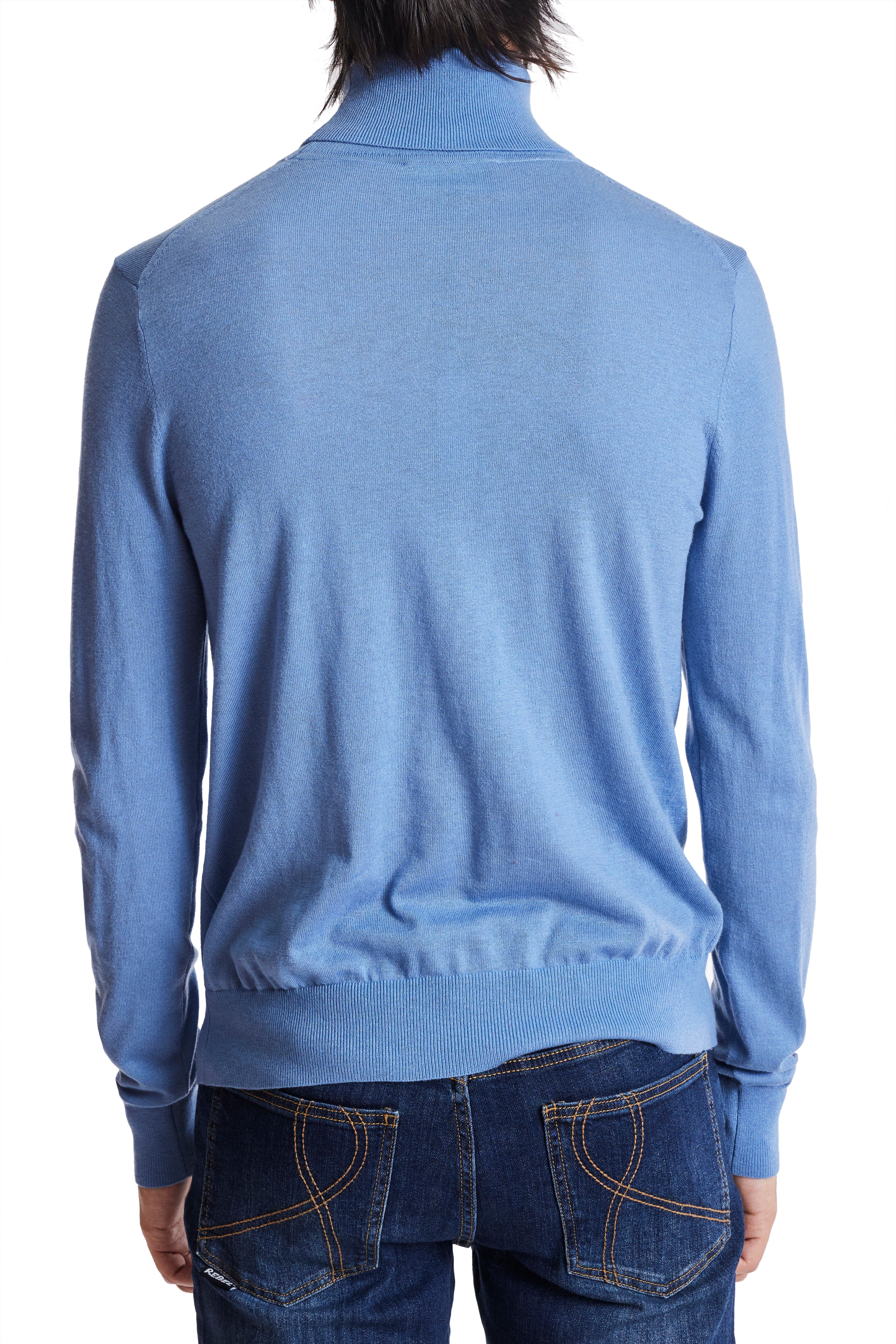 Fine Gauge Turtleneck - Blue Haze