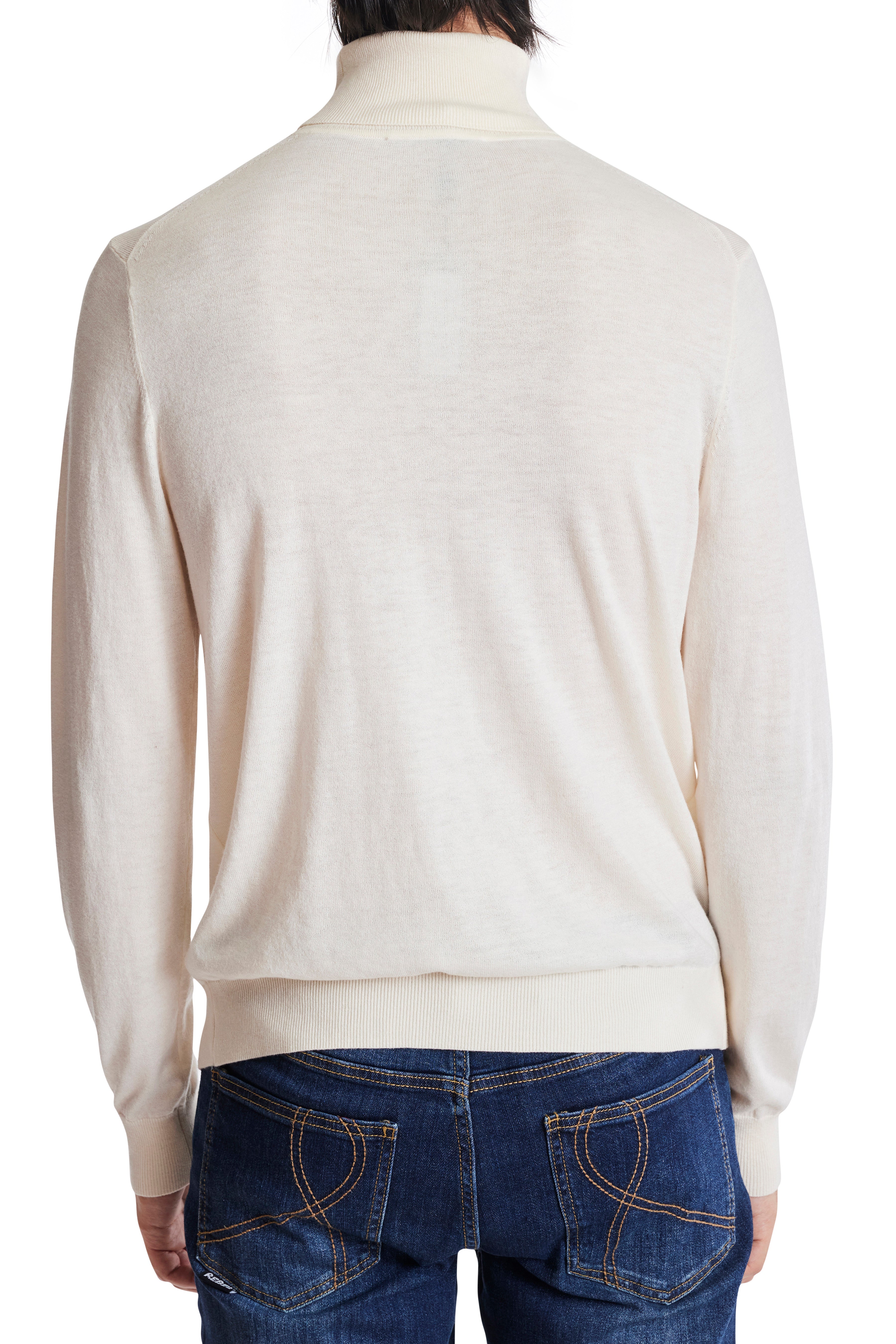Fine Gauge Turtleneck - Cool Whip