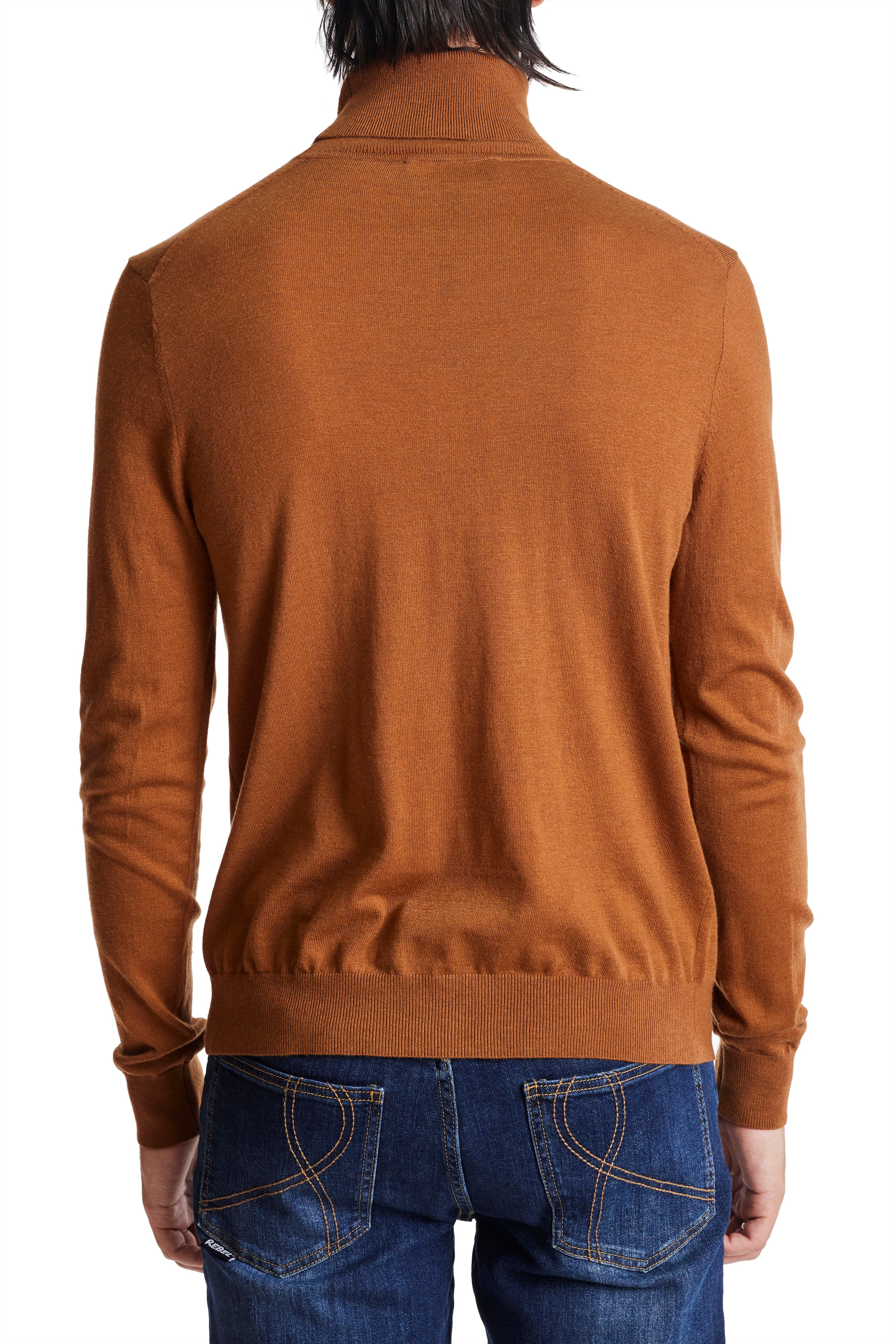 Fine Gauge Turtleneck - Cinnamon Stick