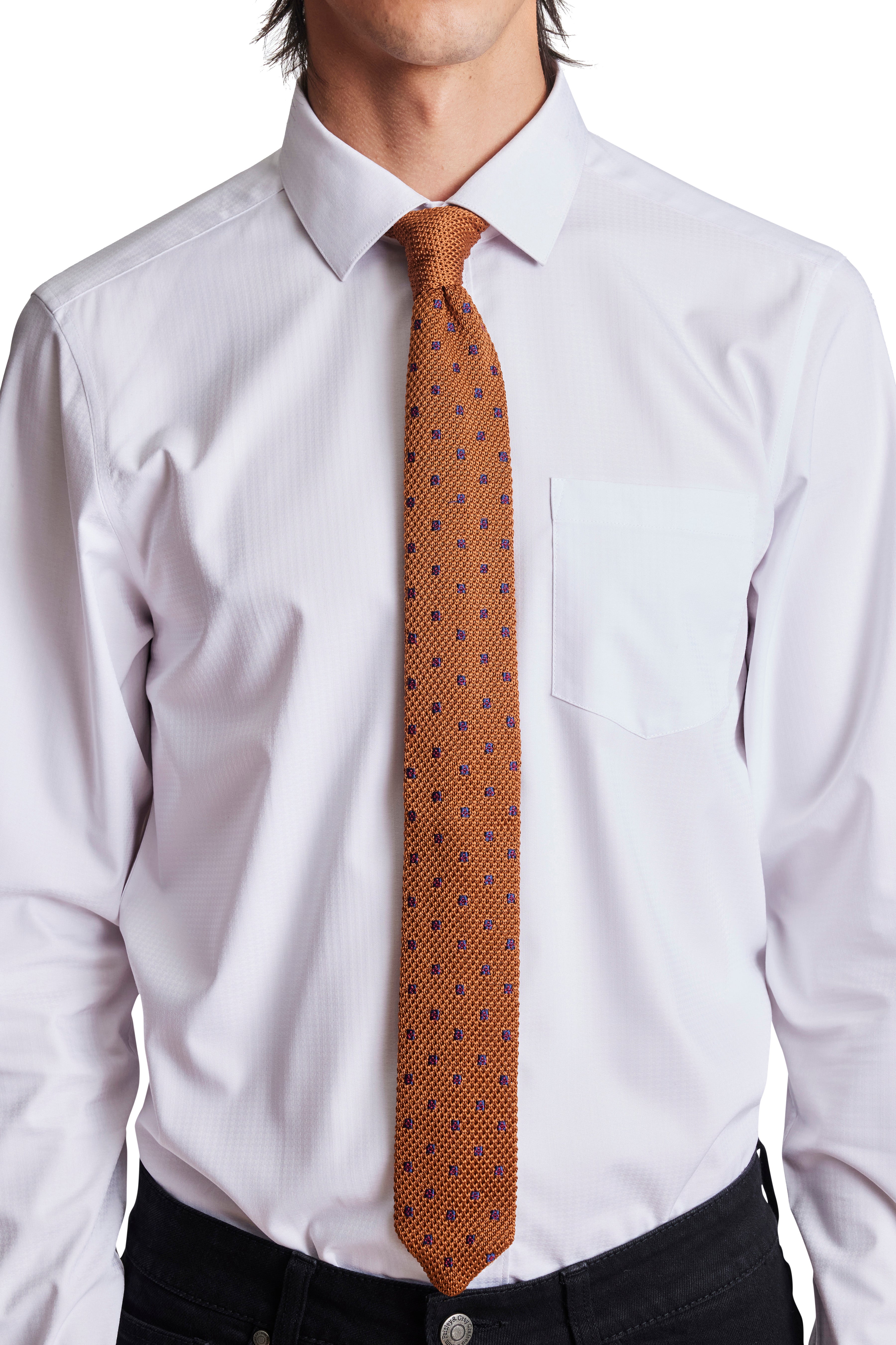 Stanley Micro Dot Knit Tie - Pecan Pie