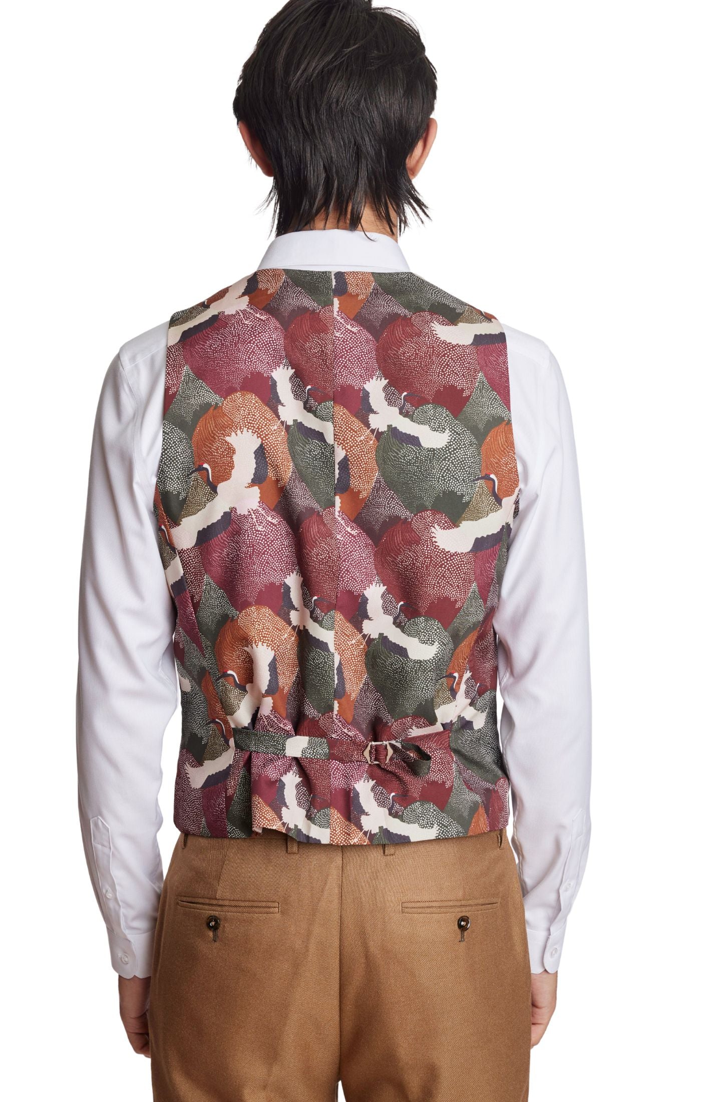 Eaton 5 Button Vest - slim - Loden Herringbone