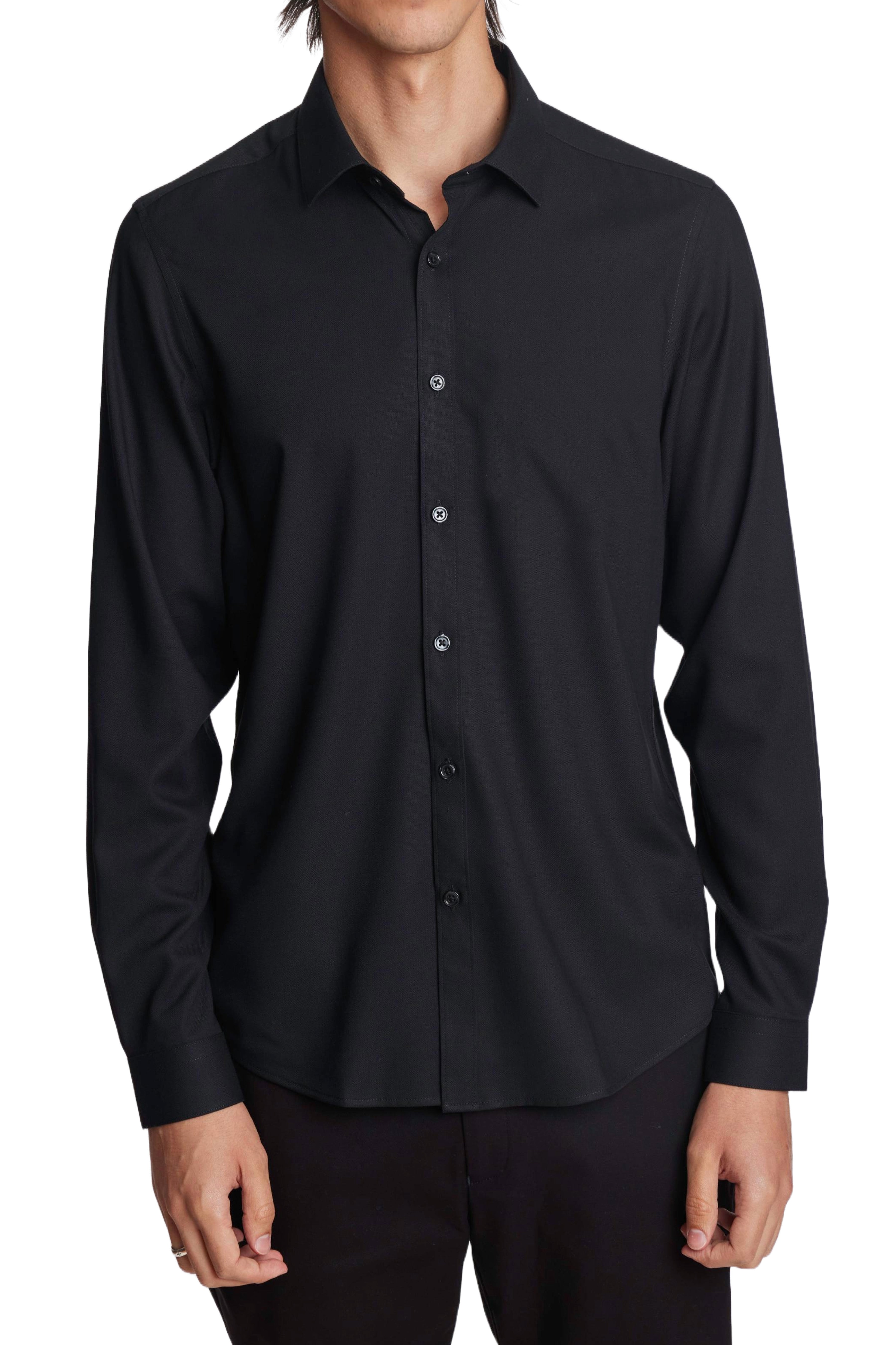 Samuel Spread Collar Shirt - All Black