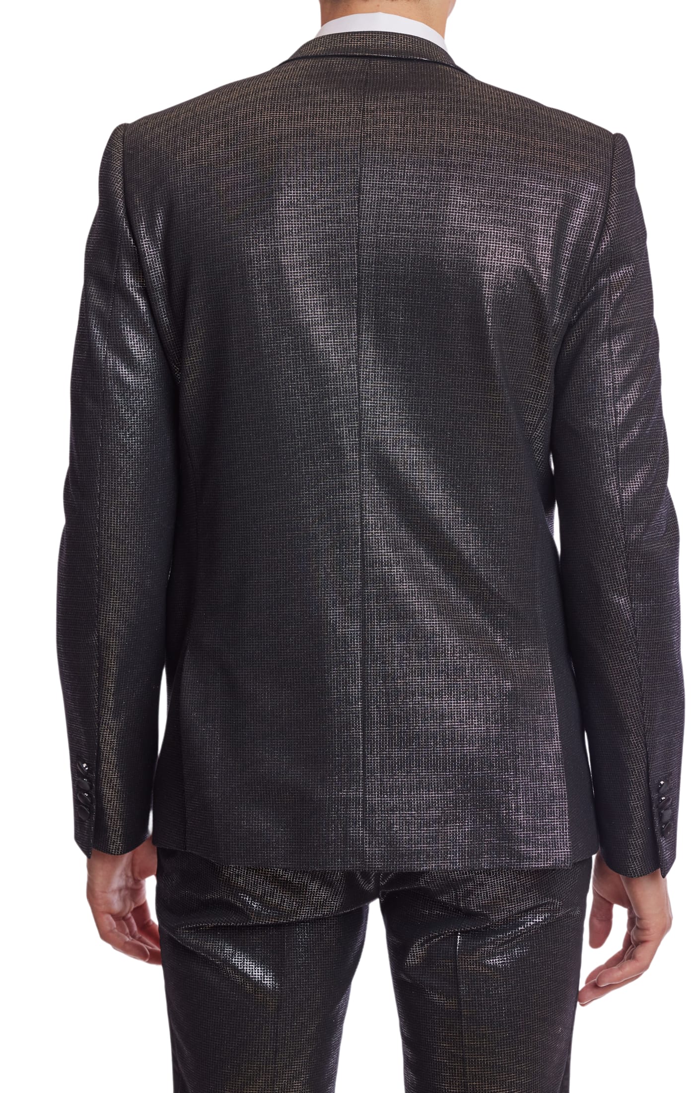Grosvenor Peak Tux Jacket - slim - Black Silver Knit