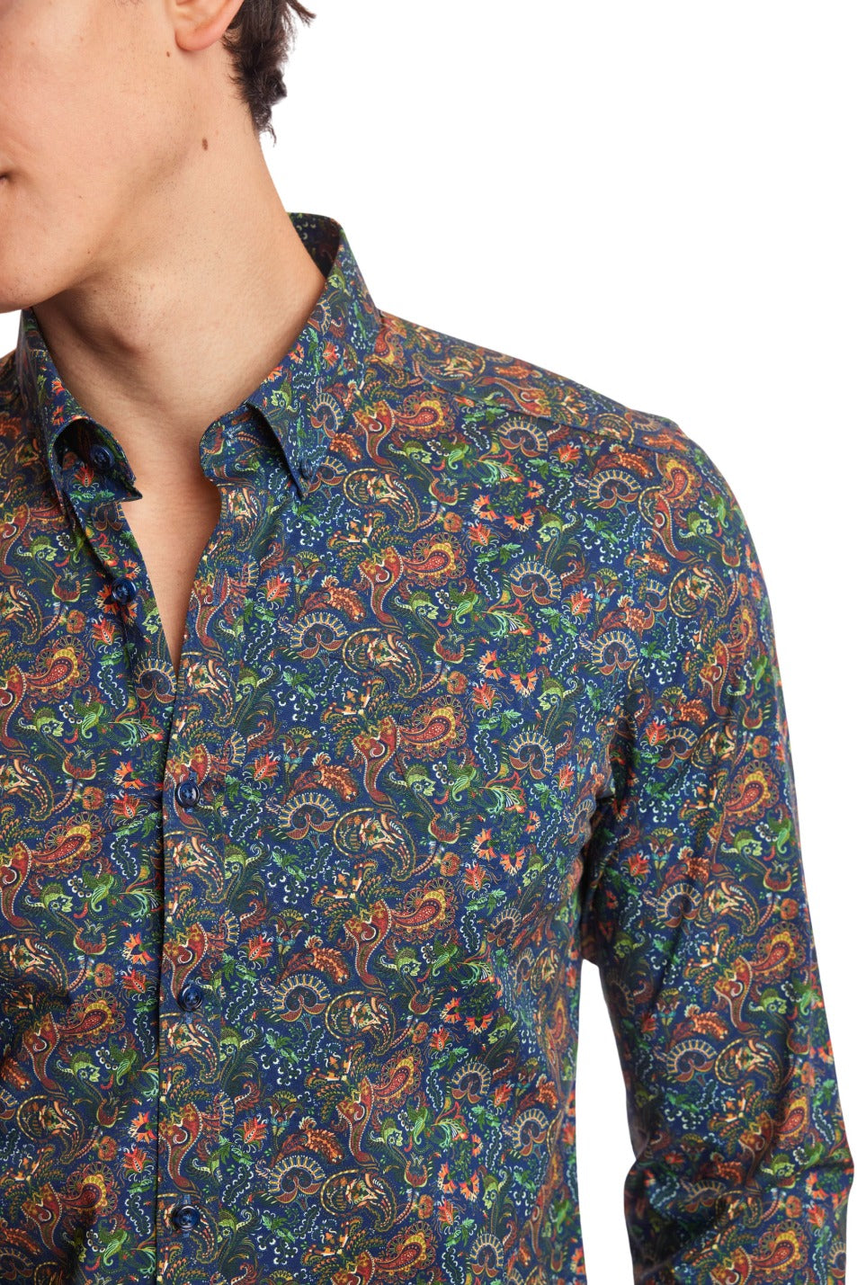Brian Button Down Shirt - Blue Multi Paisley