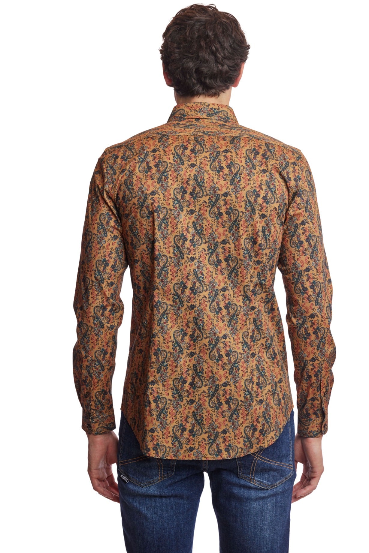 Brian Button Down Shirt - Golden Green Paisley