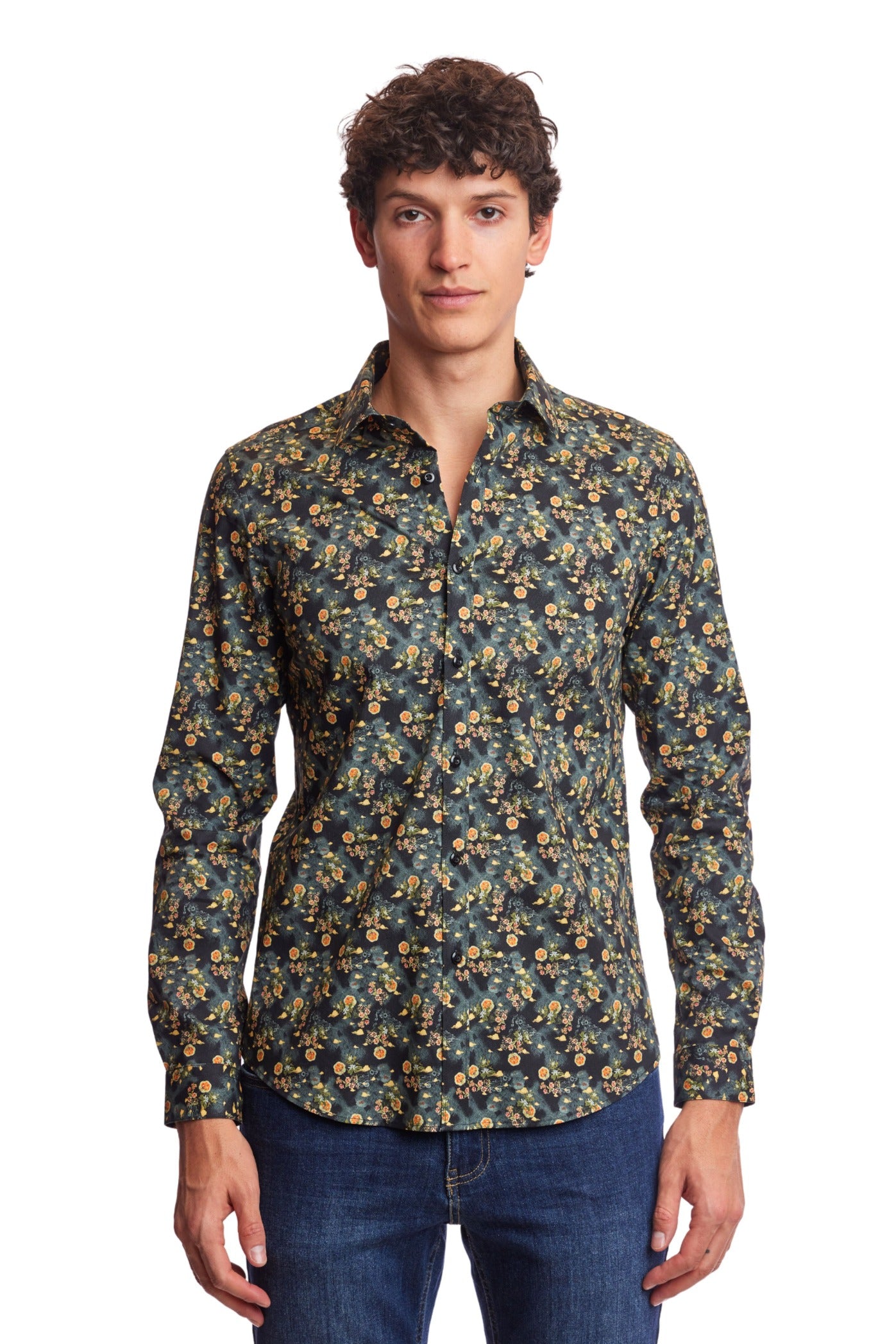Samuel Spread Collar Shirt - Night Garden